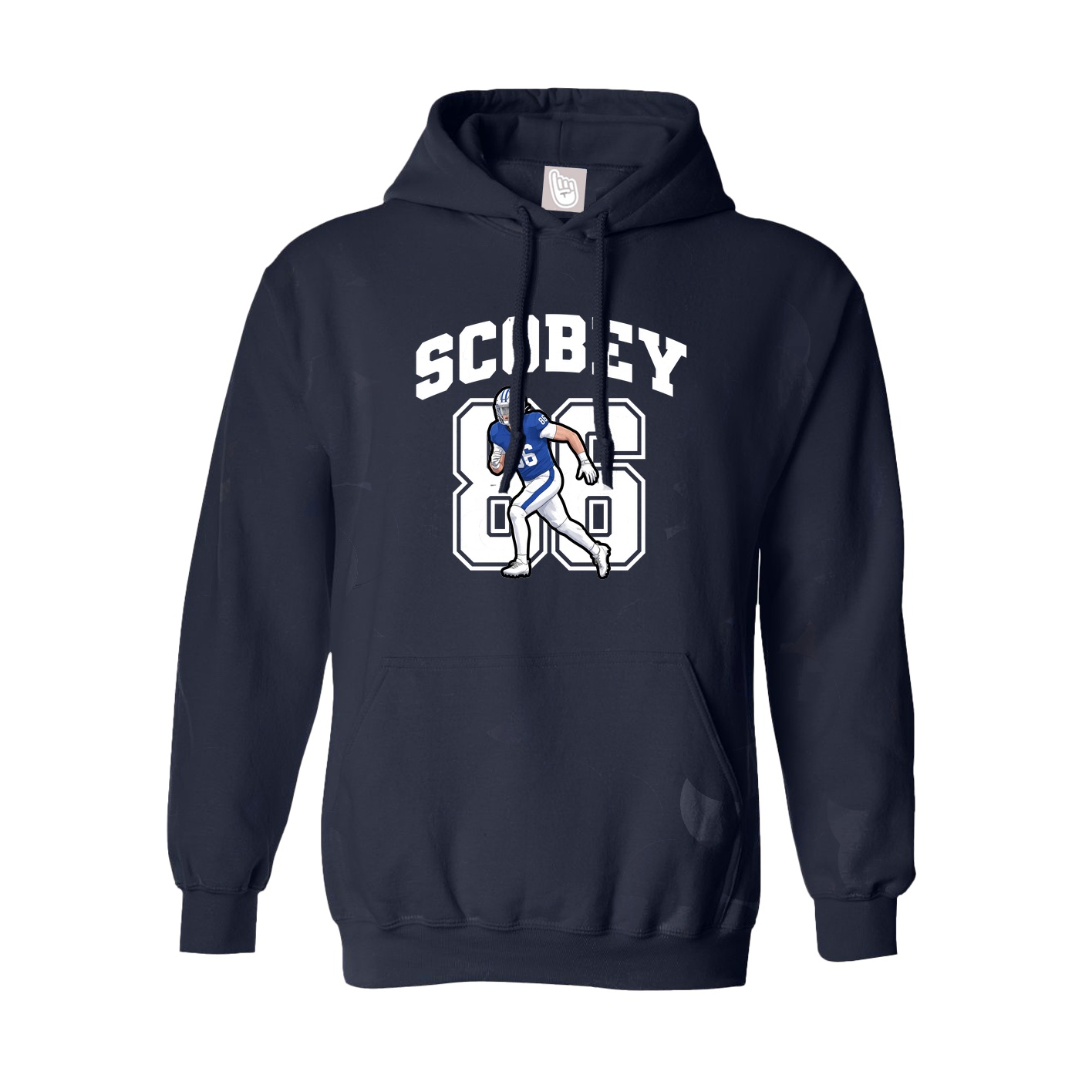 Youth Hoodie — Number in Navy