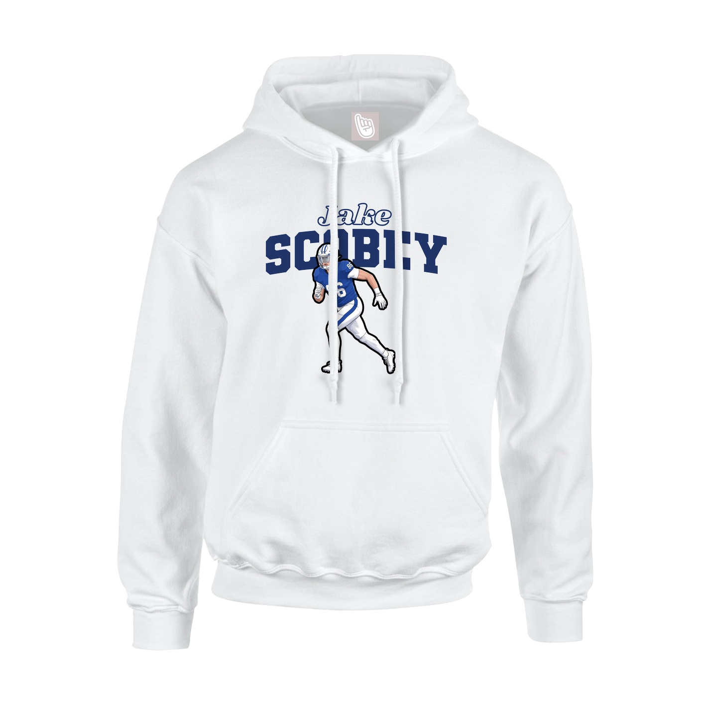 Youth Hoodie — Name Arch in White