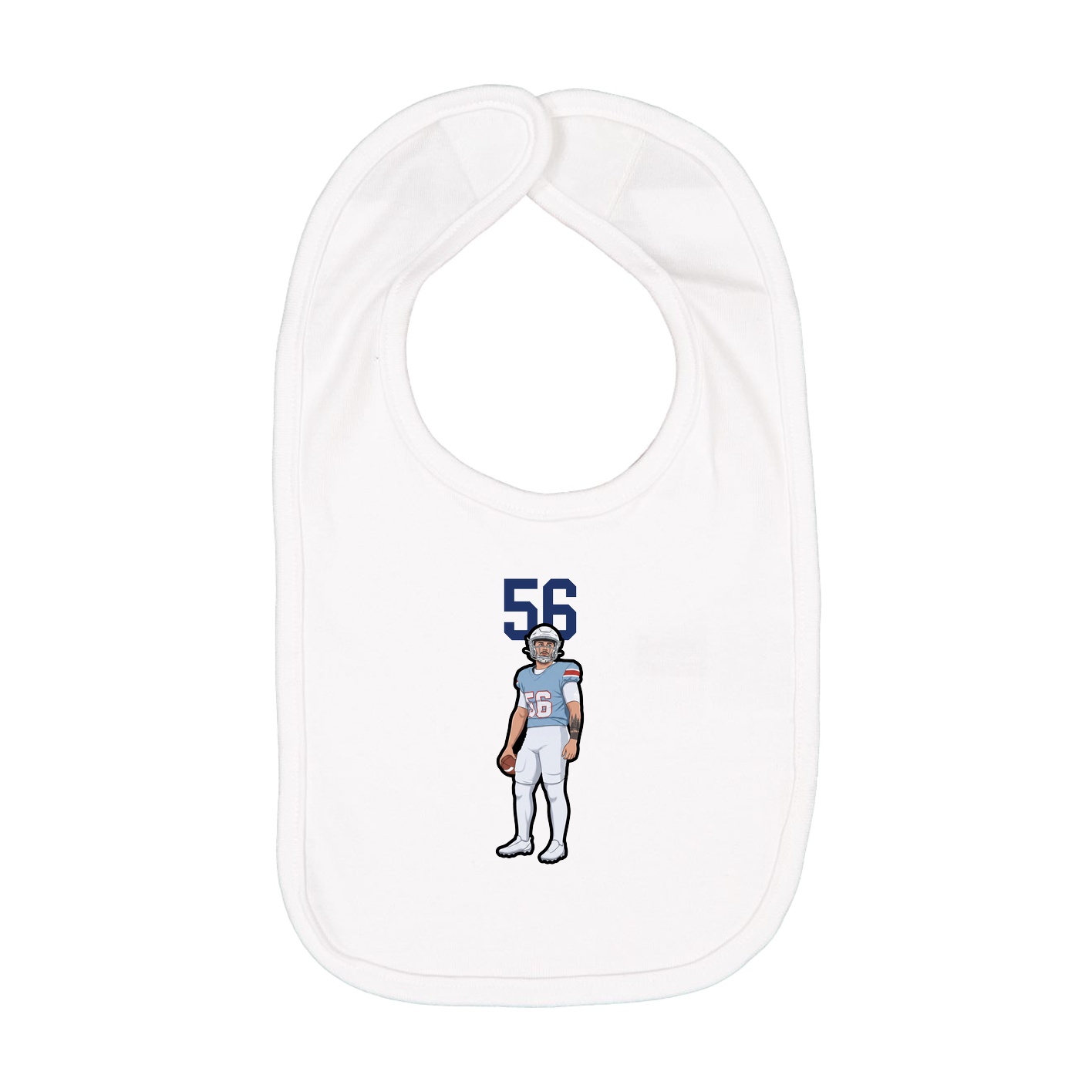 Infant Bib — Number Top in White