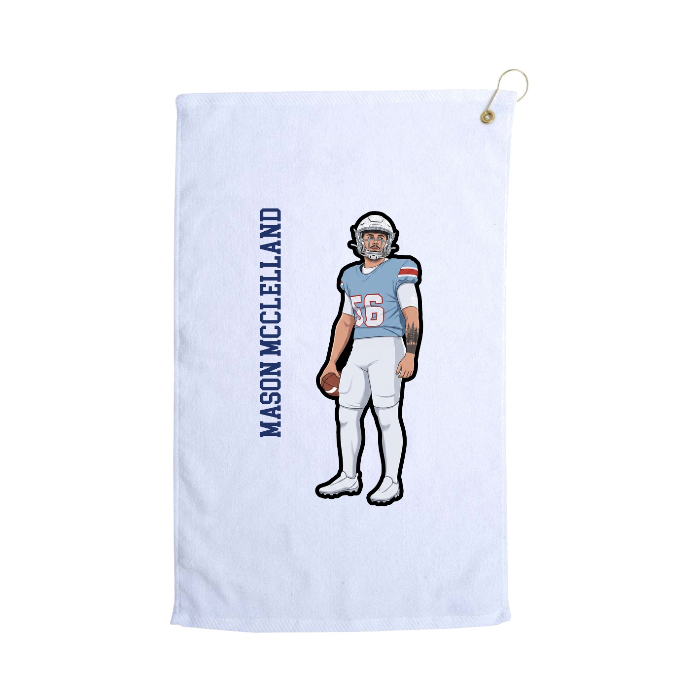 Golf Towel — Name Vertical in White