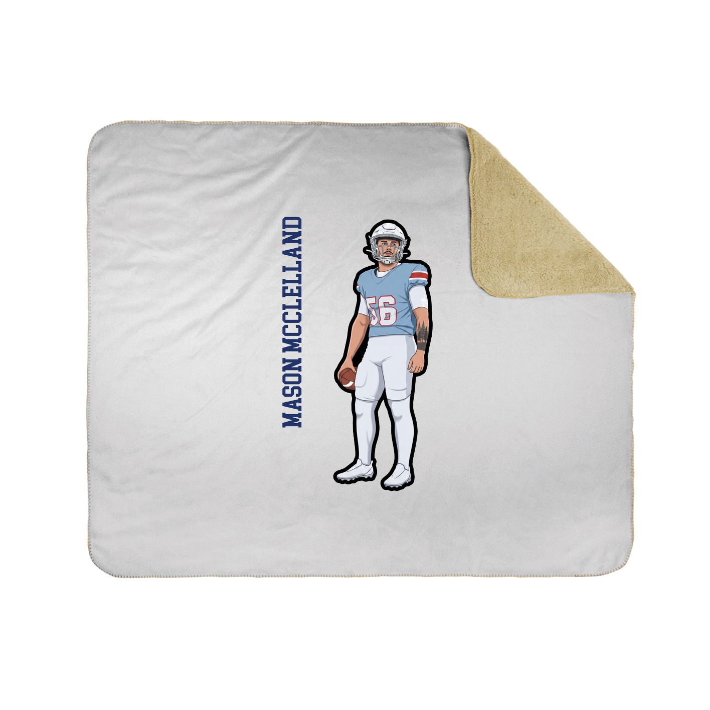 Throw Blanket — Name Vertical in White