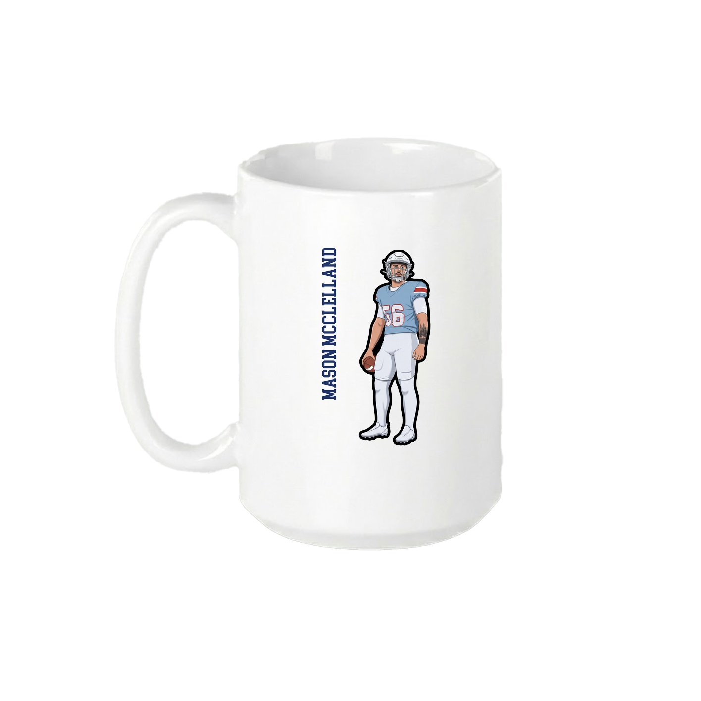 15oz Coffee Mug — Name Vertical in White