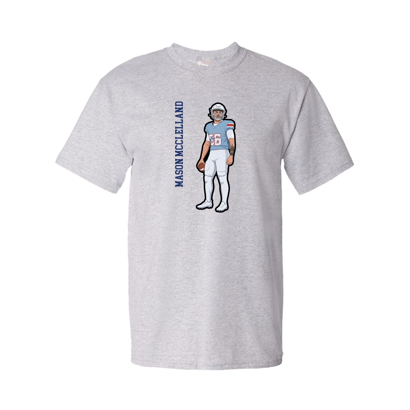 Tee — Name Vertical in Grey