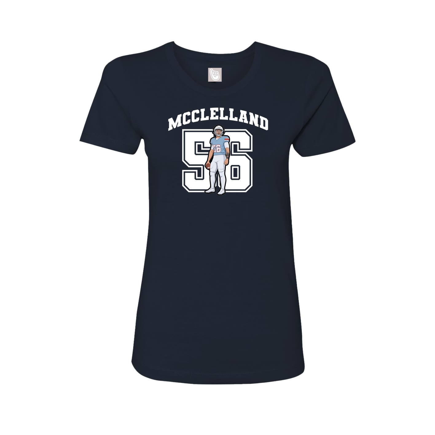 Fitted Women's Tee — Number in Navy