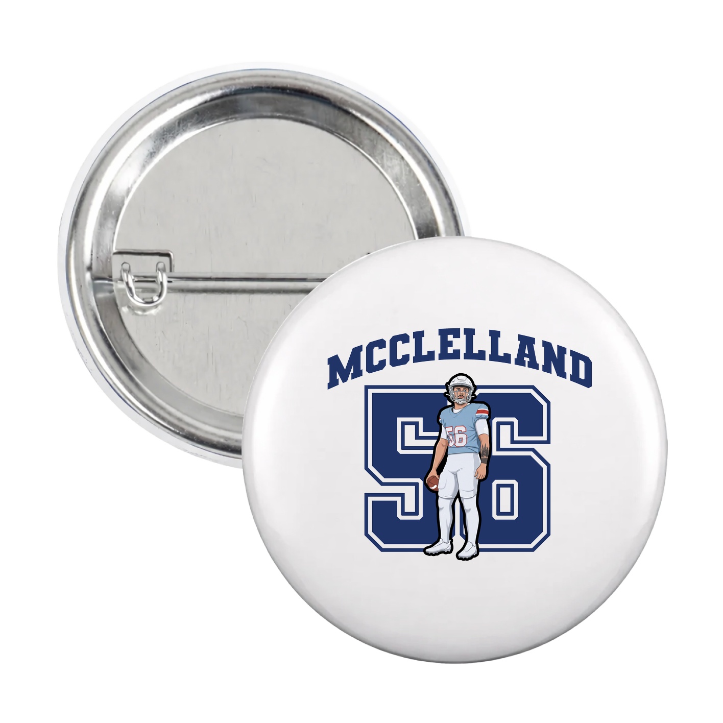 Game Day Button — Number in White