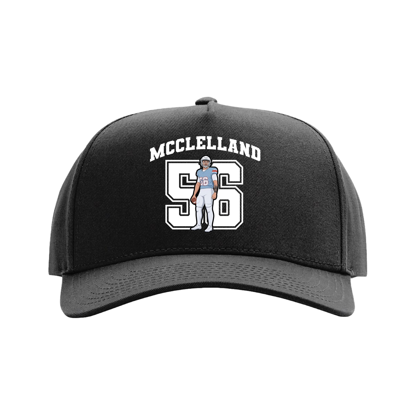 Full Fabric Five-Panel Champ Cap — Number in Black