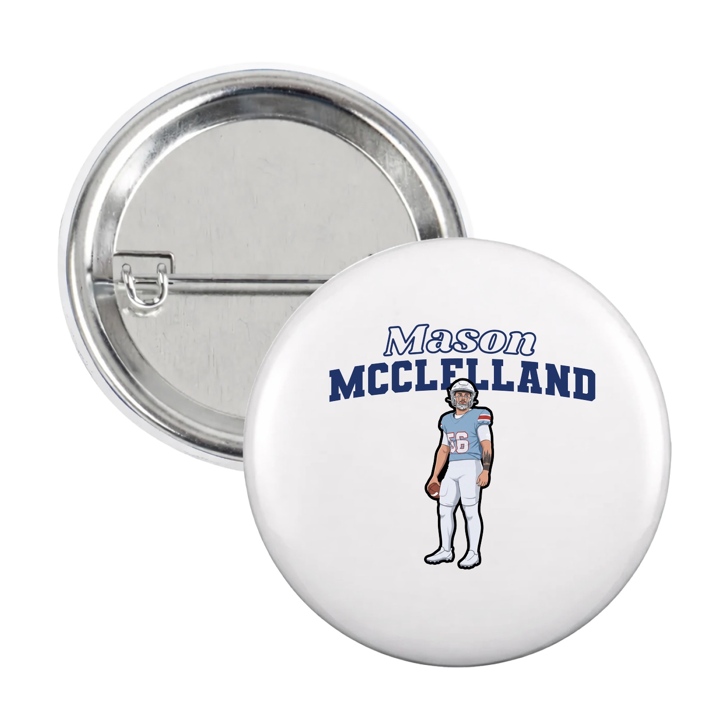 Game Day Button — Name Arch in White