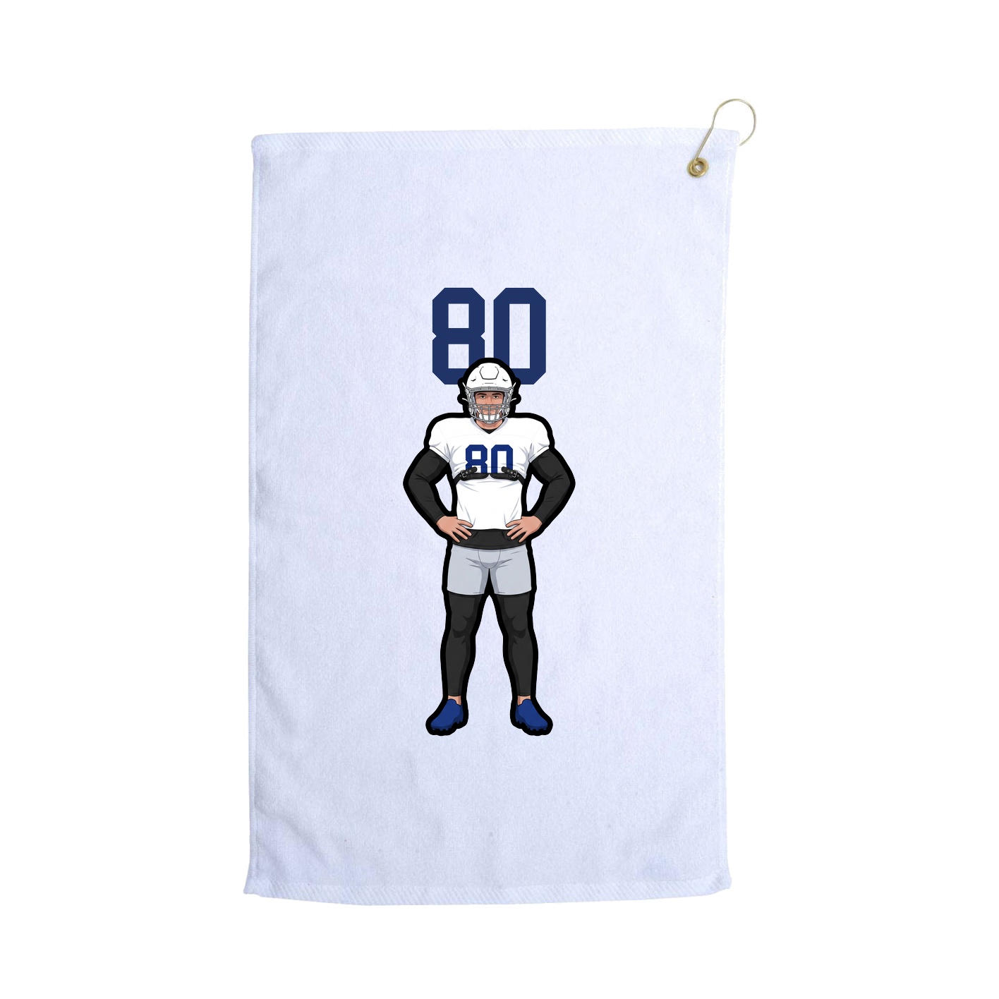 Golf Towel — Number Top in White