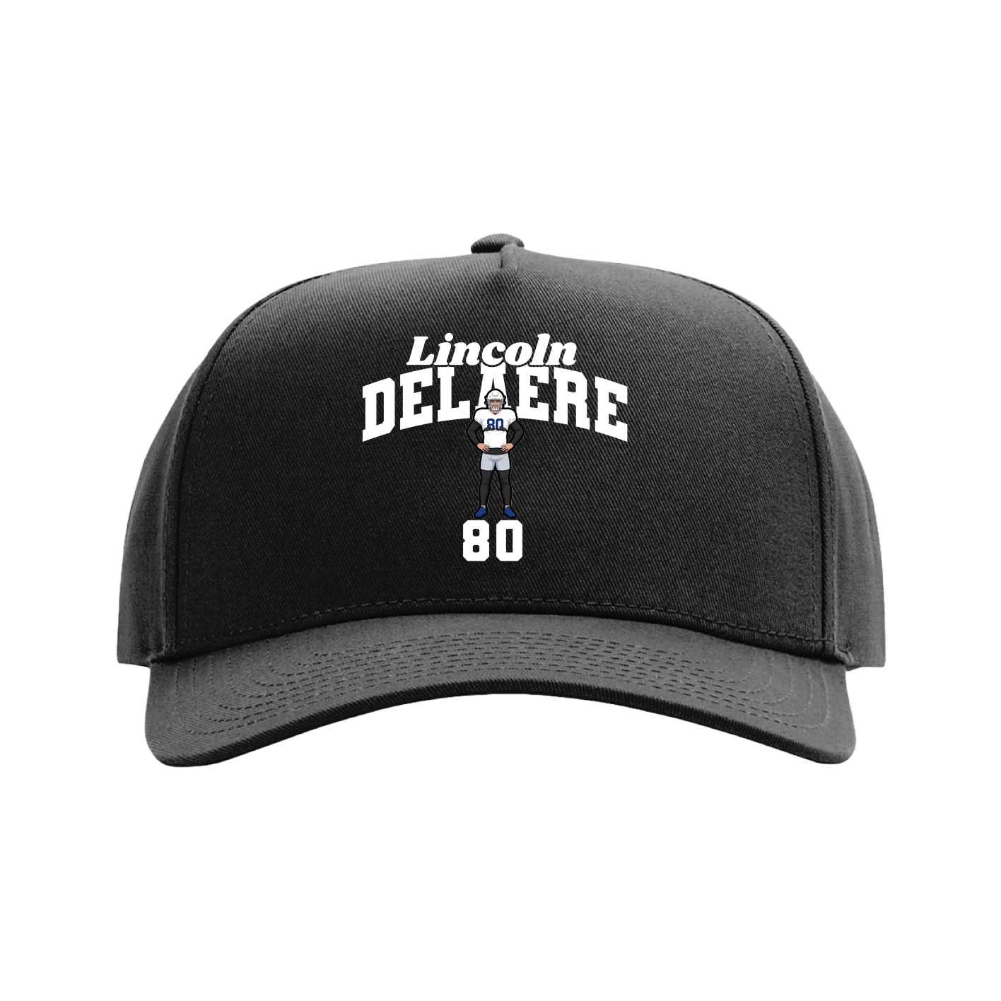 Full Fabric Five-Panel Champ Cap — Signature Arch in Black