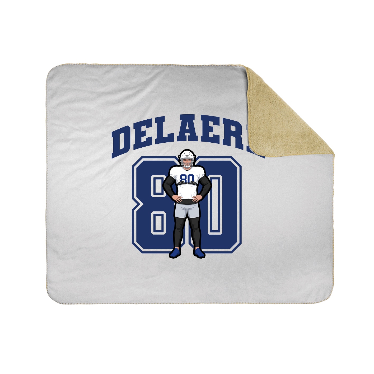 Throw Blanket — Number in White