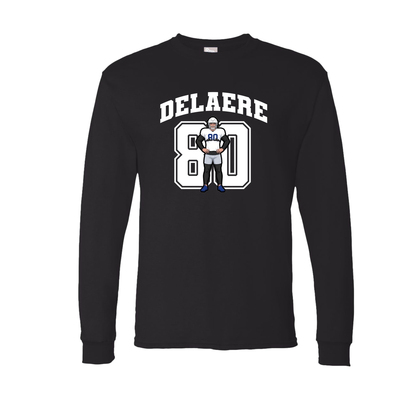 Long Sleeve Tee — Number in Black