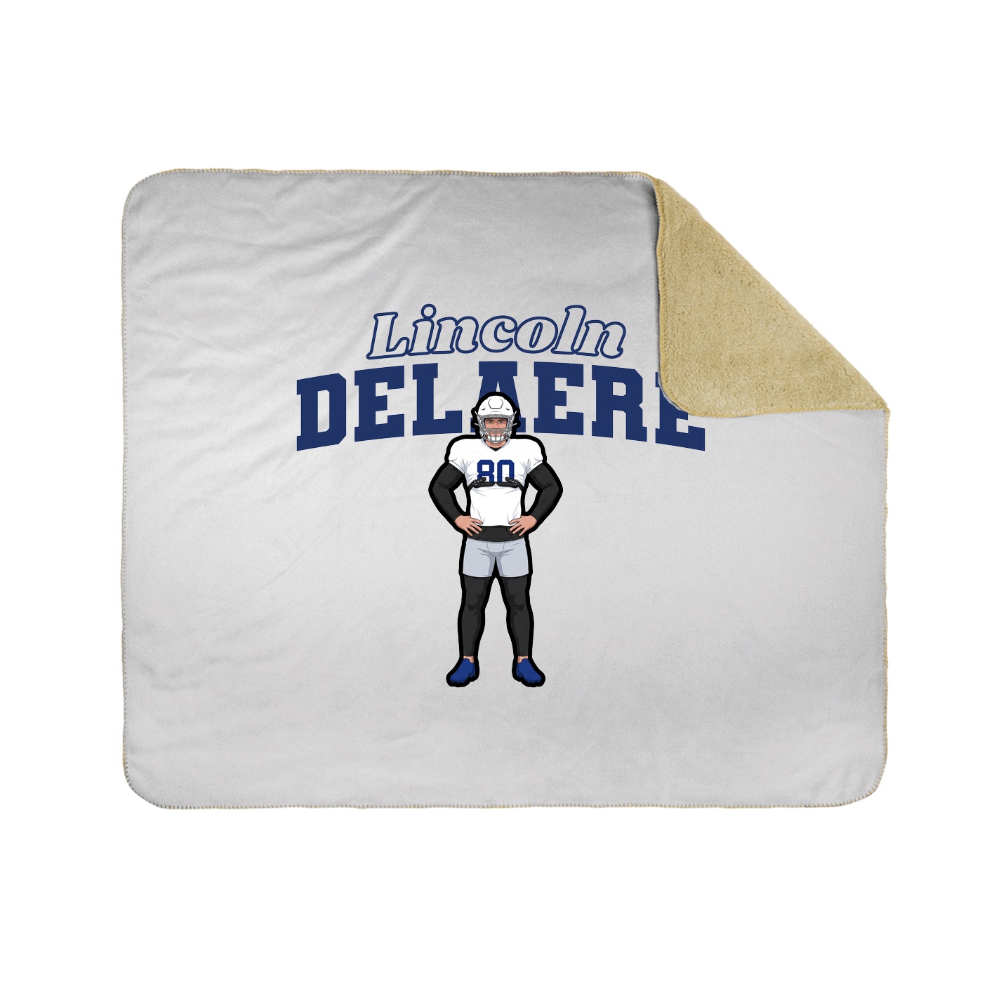 Throw Blanket — Name Arch in White