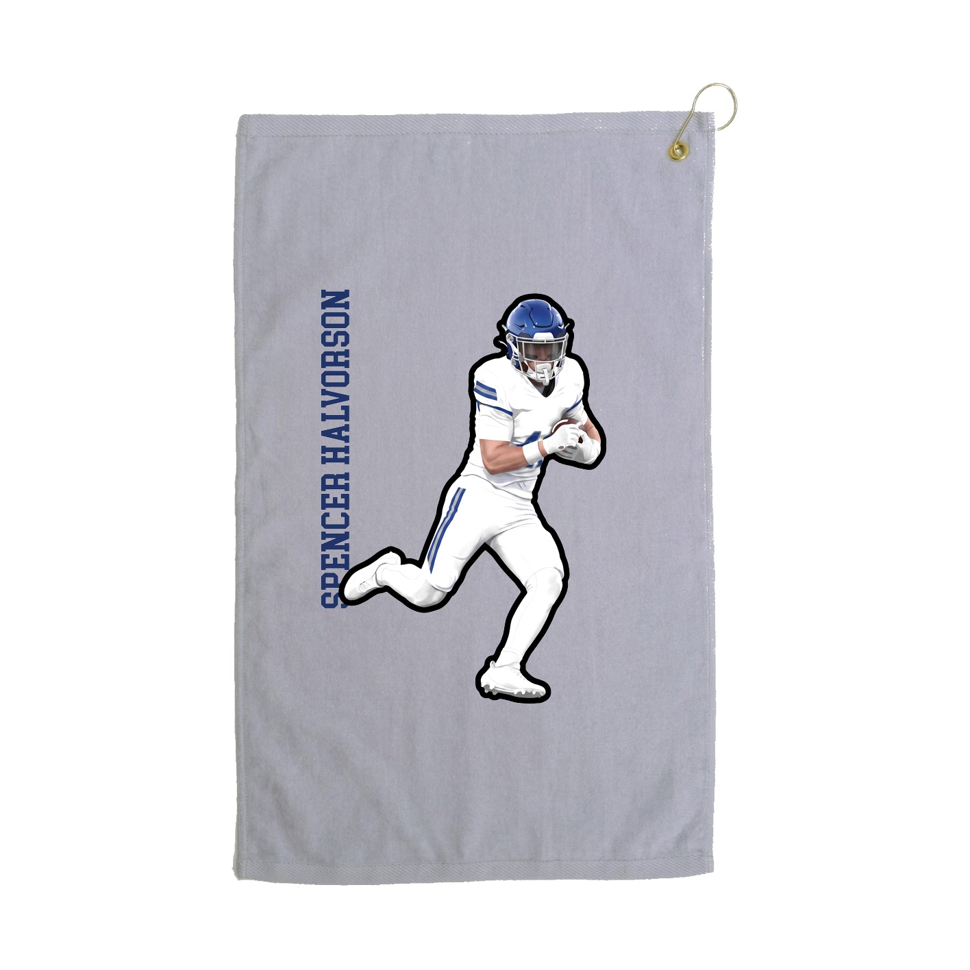 Golf Towel — Name Vertical in Grey