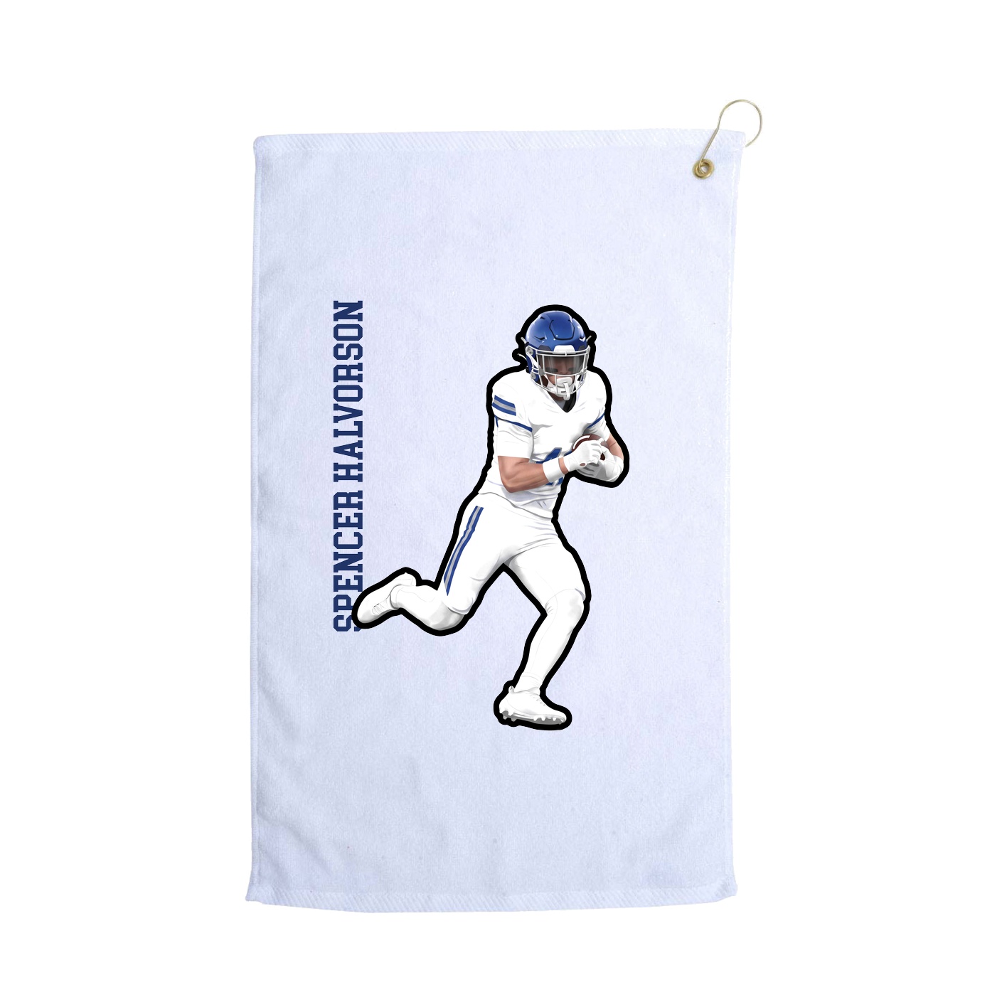 Golf Towel — Name Vertical in White