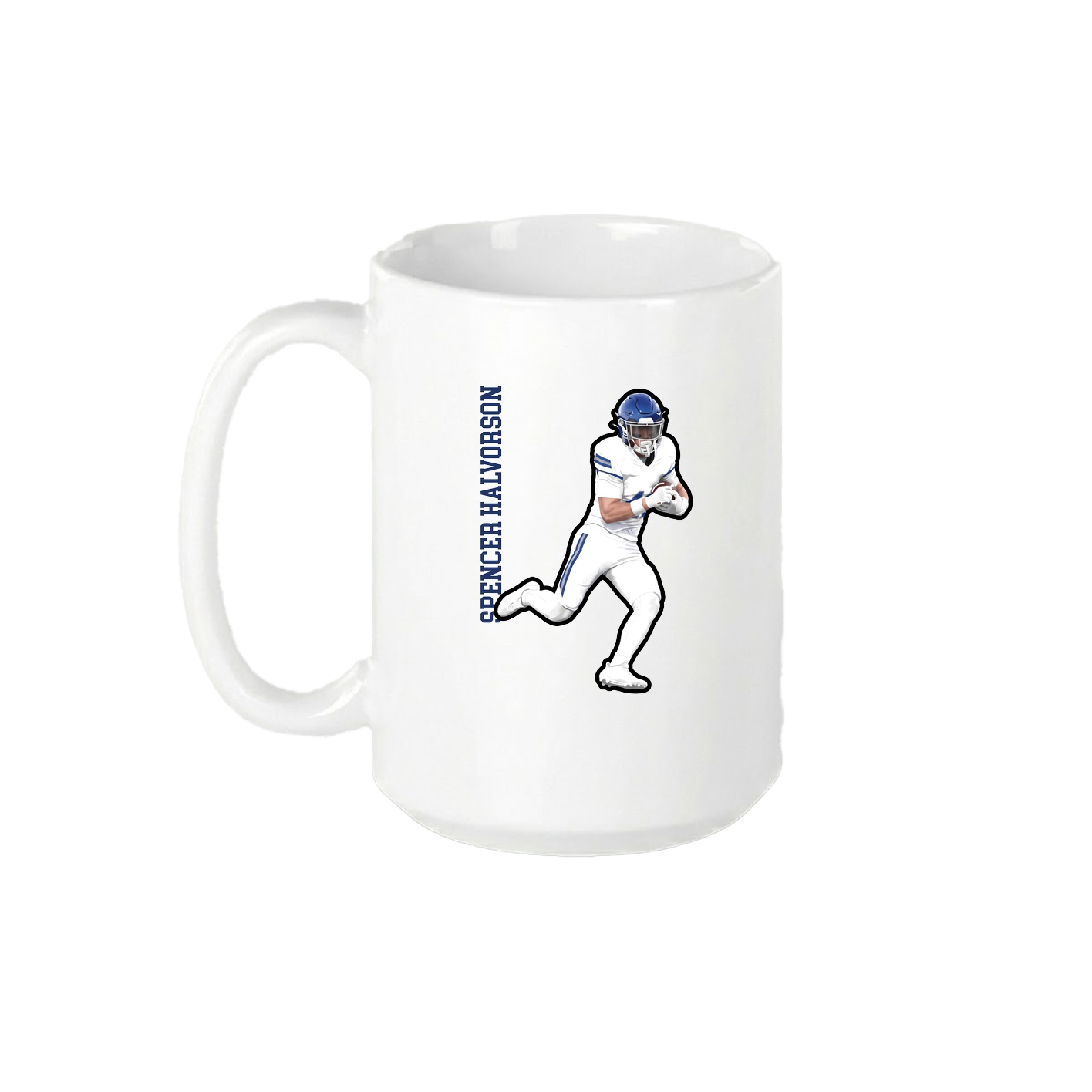 15oz Coffee Mug — Name Vertical in White