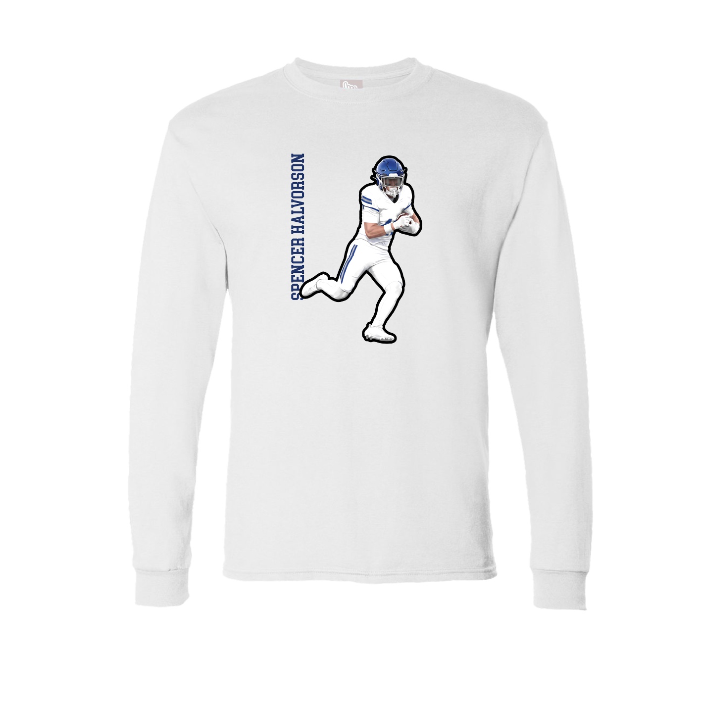 Long Sleeve Tee — Name Vertical in White