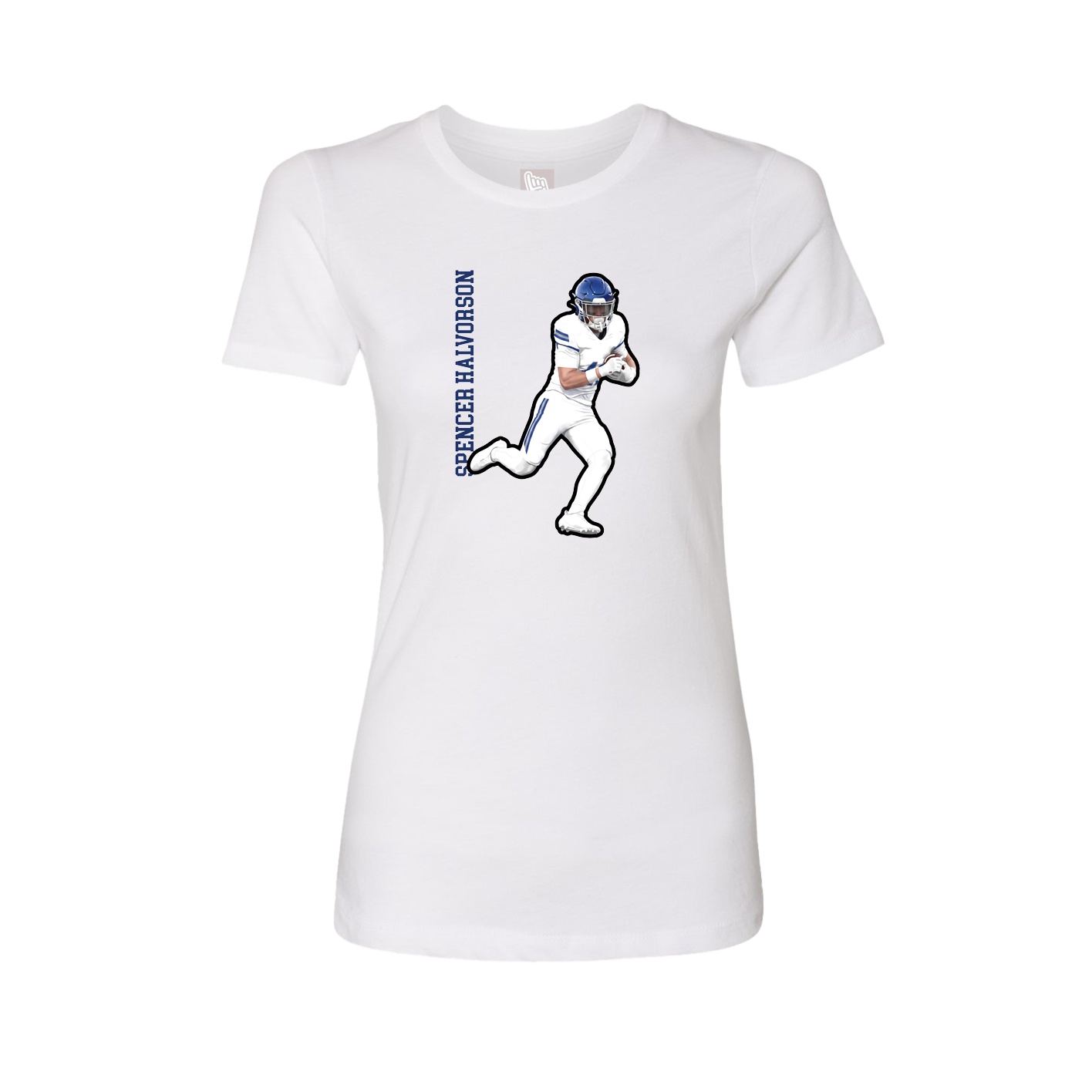 Womens Tee — Name Vertical in White