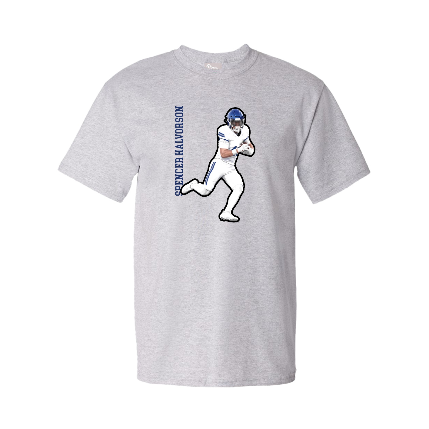 Youth Tee — Name Vertical in Grey