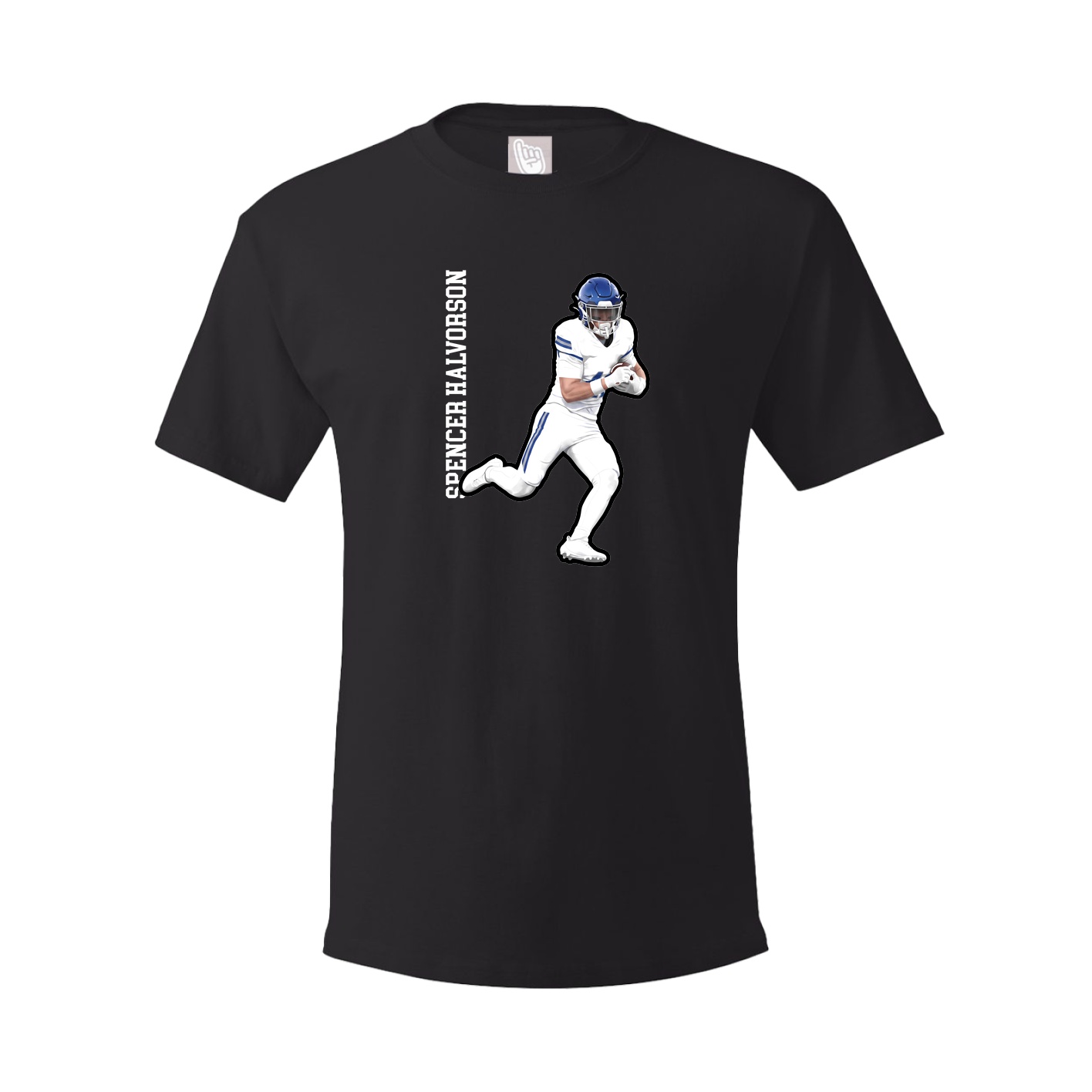 Youth Tee — Name Vertical in Black