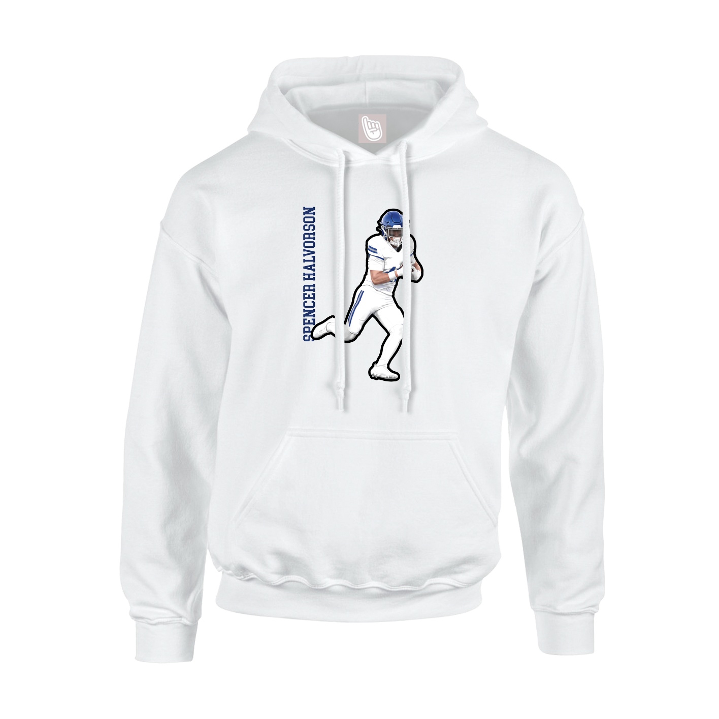 Hoodie — Name Vertical in White