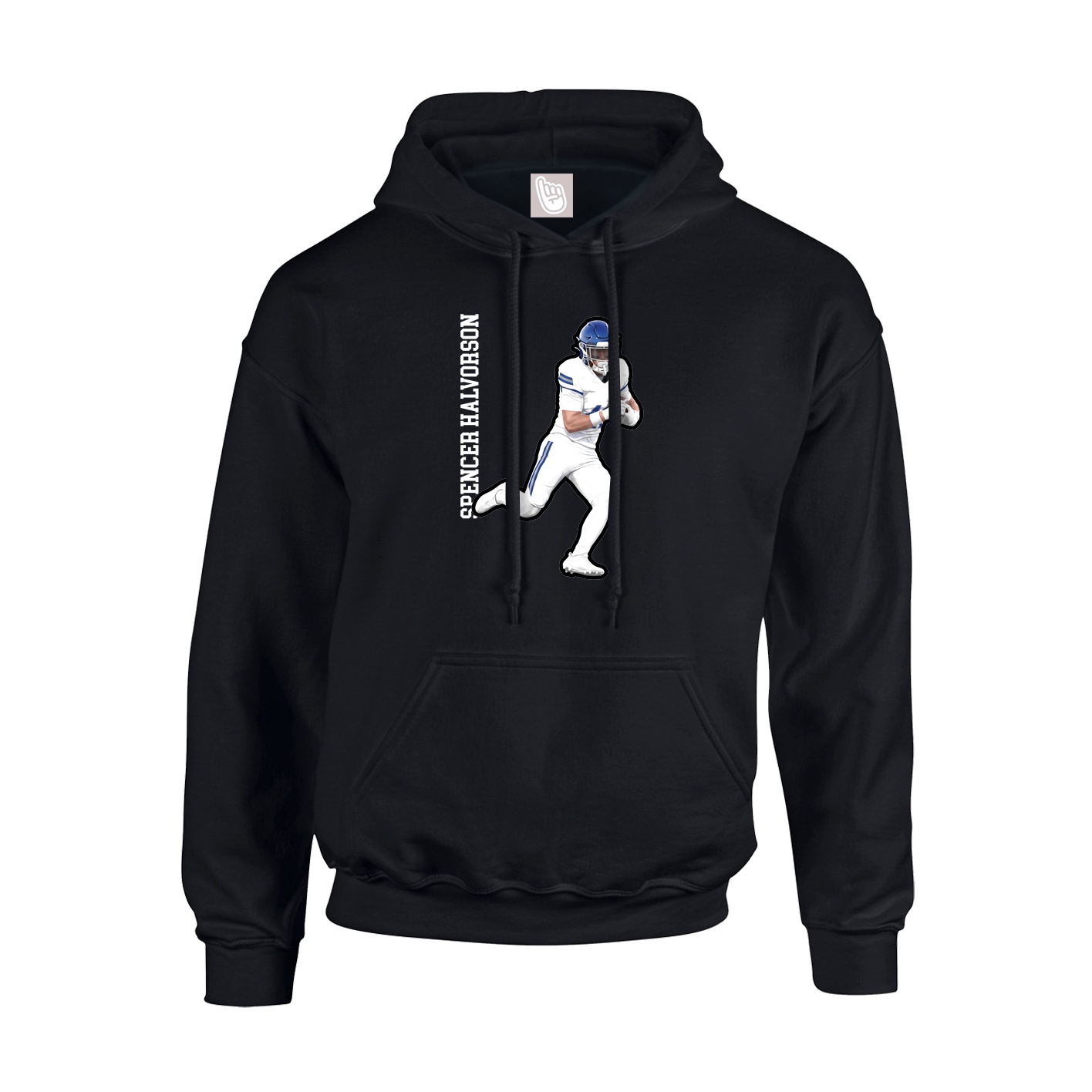 Youth Hoodie — Name Vertical in Black
