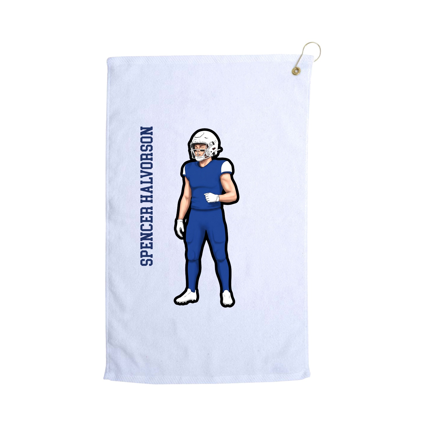 Golf Towel — Name Vertical in White