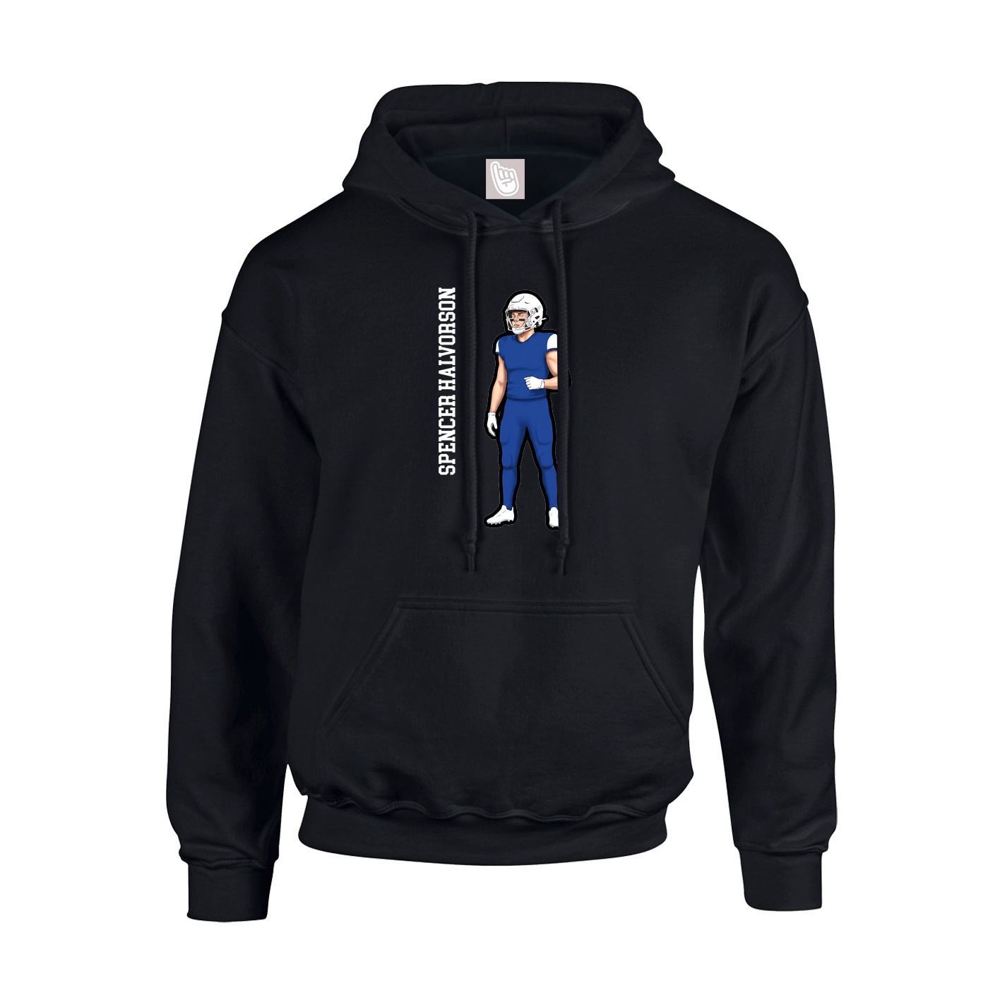 Youth Hoodie — Name Vertical in Black