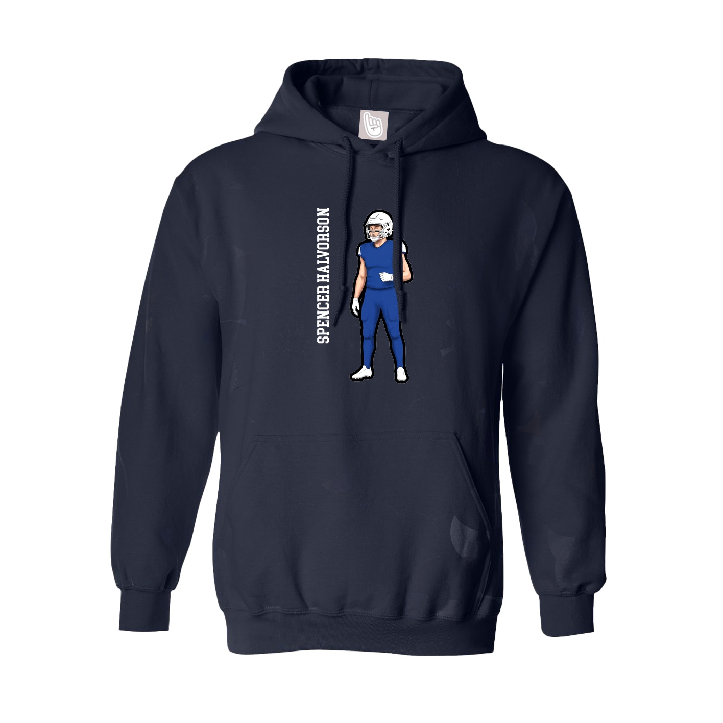 Youth Hoodie — Name Vertical in Navy
