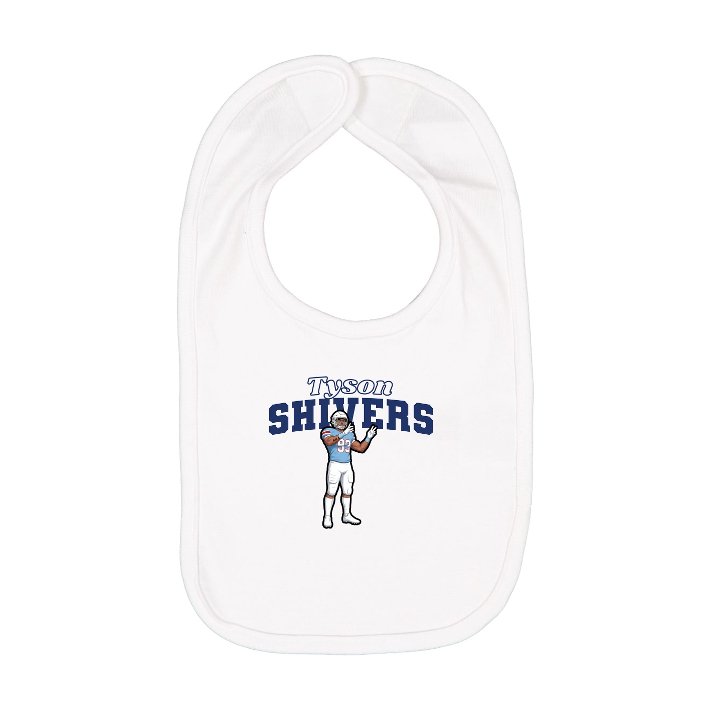 Infant Bib — Name Arch in White