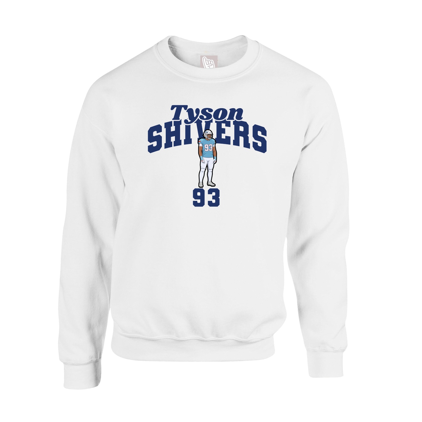 Fleece Crew — Signature Arch in White