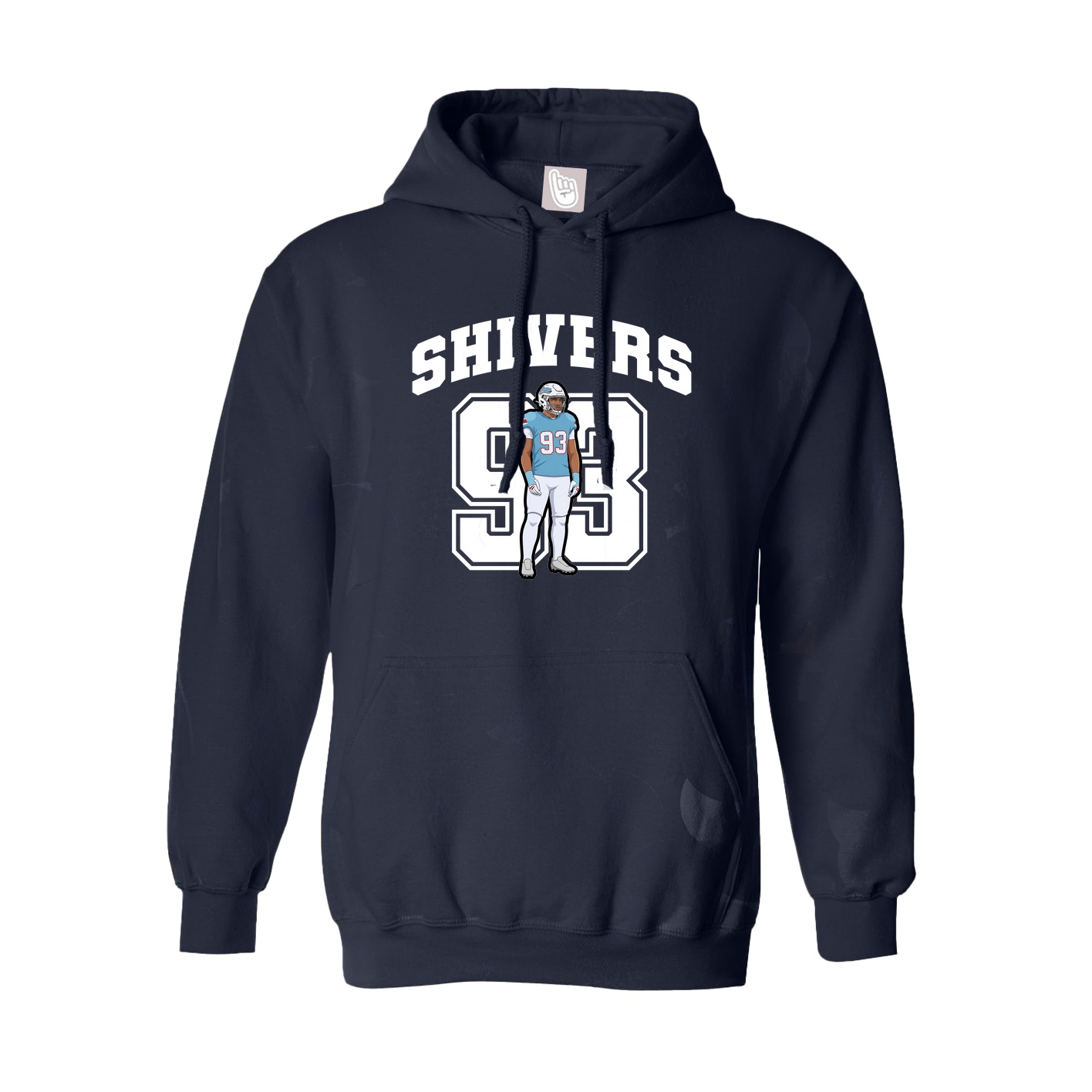 Youth Hoodie — Number in Navy