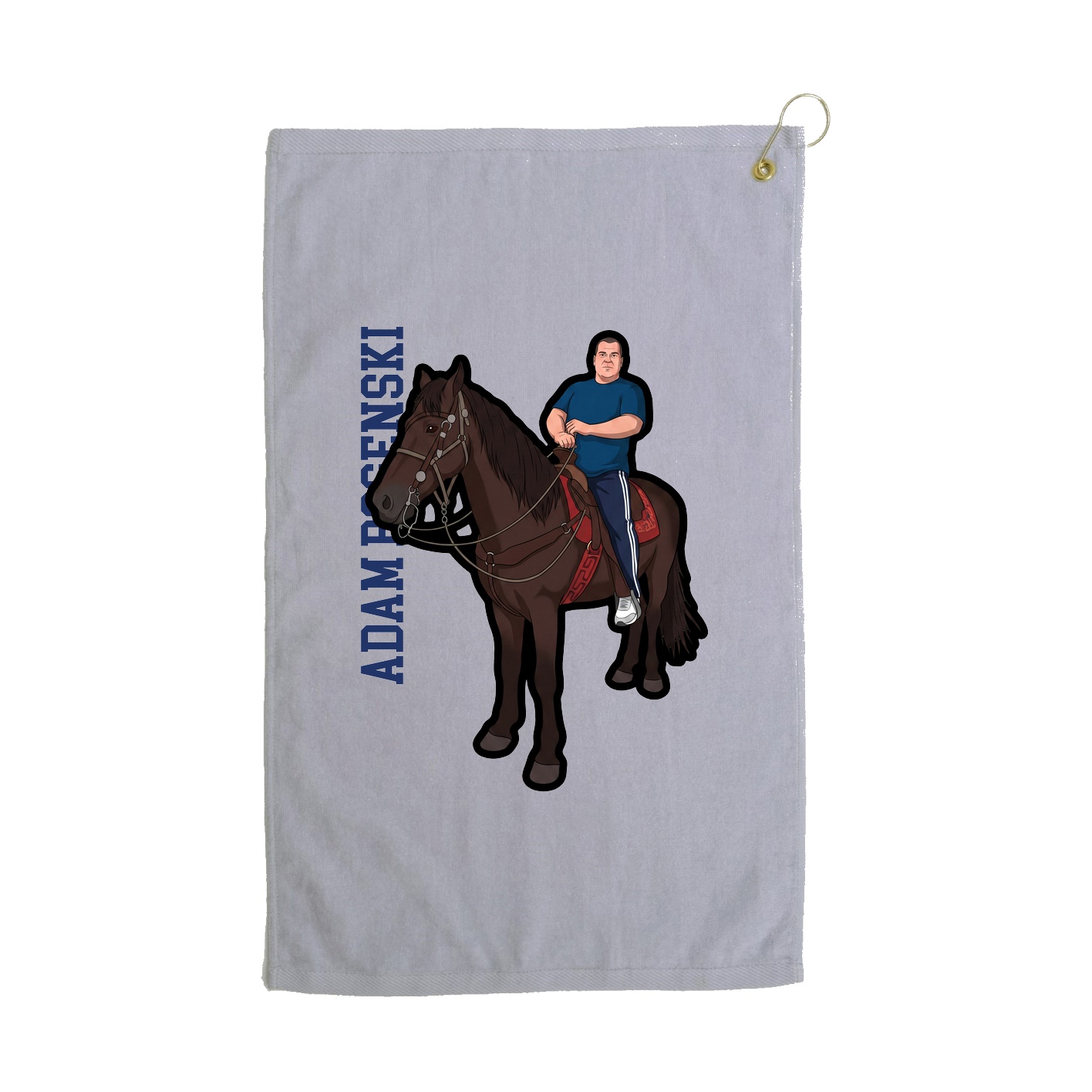 Golf Towel — Name Vertical in Grey