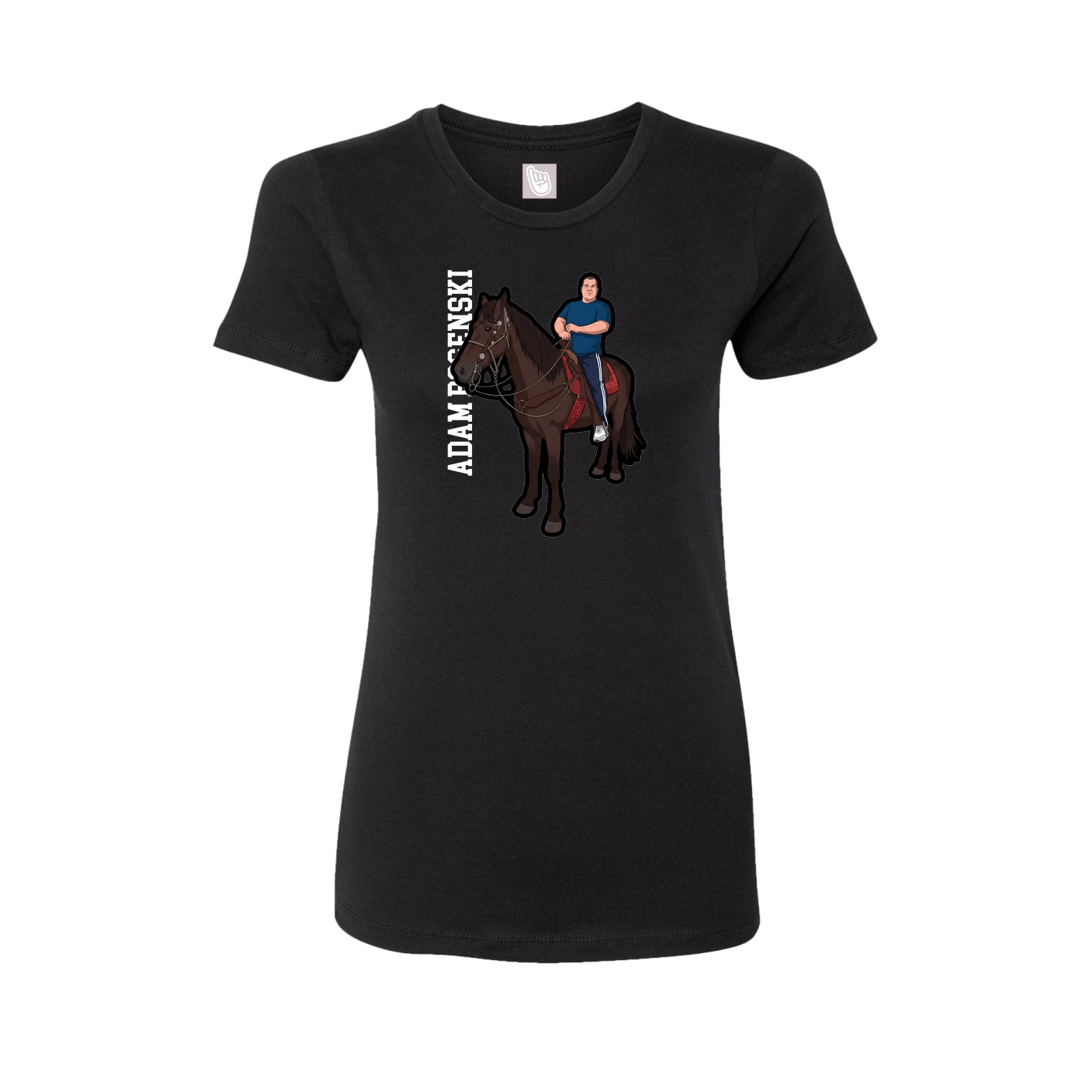 Womens Tee — Name Vertical in Black
