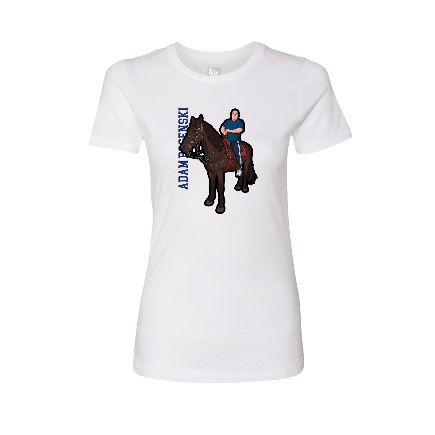Womens Tee — Name Vertical in White