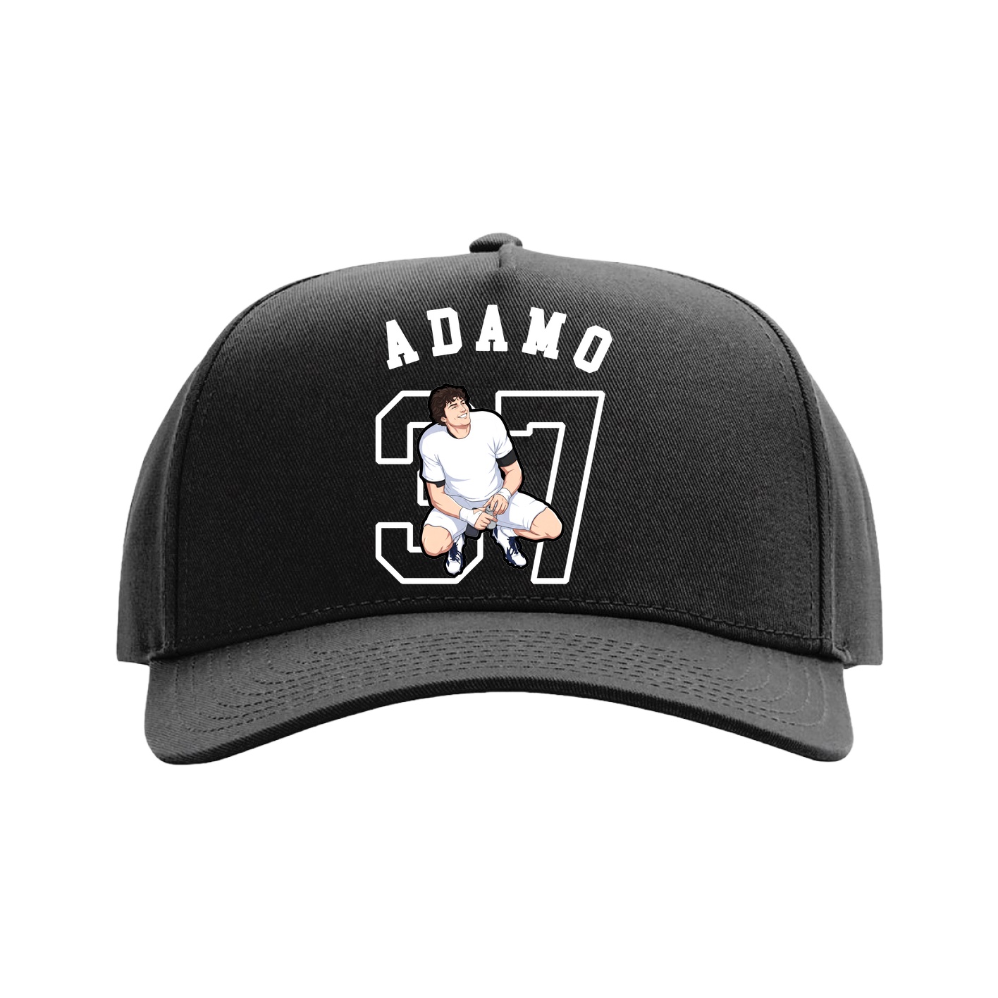 Full Fabric Five-Panel Champ Cap — Shirsey Arch in Black