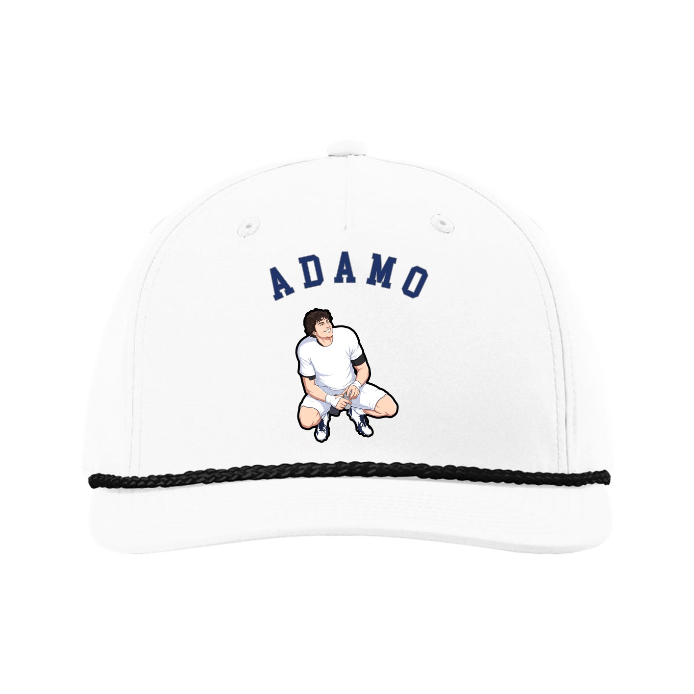 Five-Panel Classic Rope Cap — Shirsey Arch in White