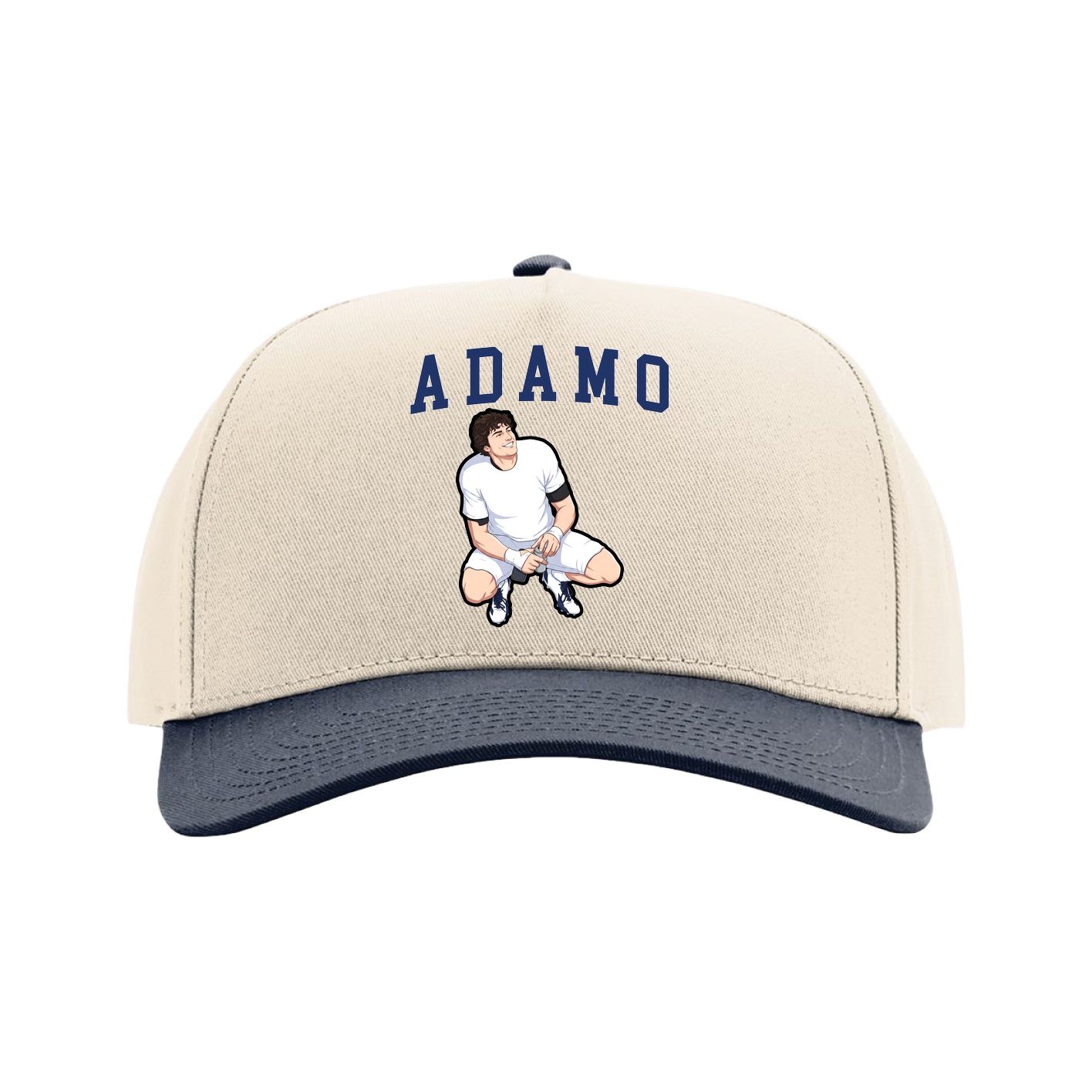 Full Fabric Five-Panel Champ Cap — Shirsey in Cream/Navy