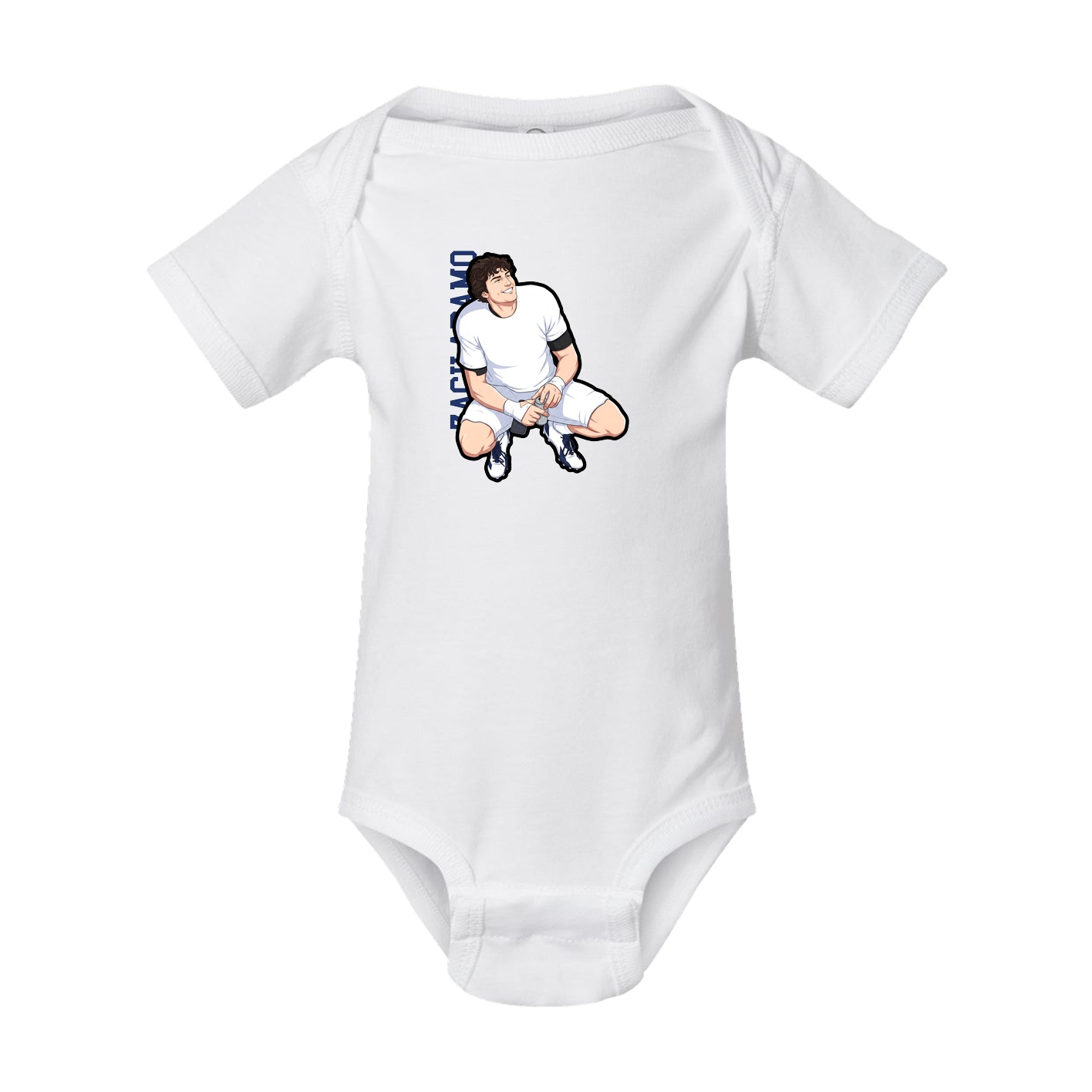 Baby Onesie — Name Vertical in White