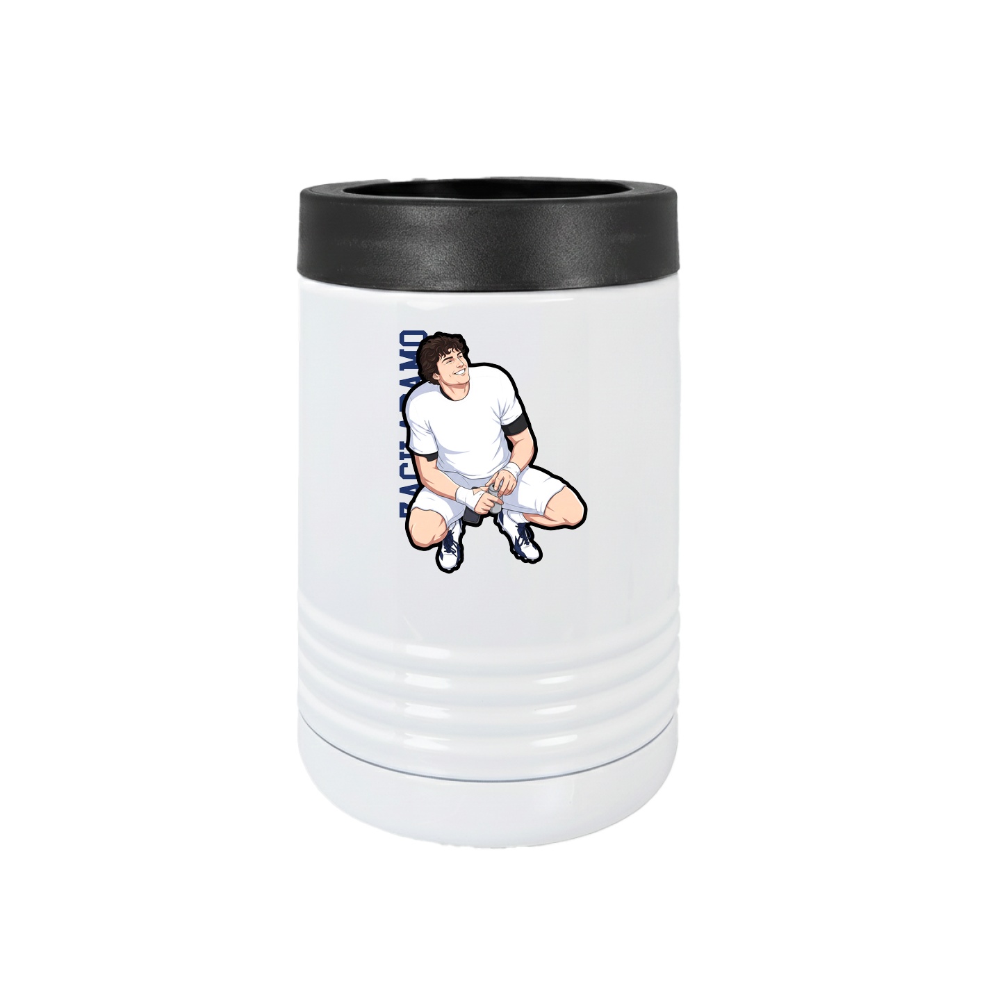 Beverage Holder — Name Vertical in White