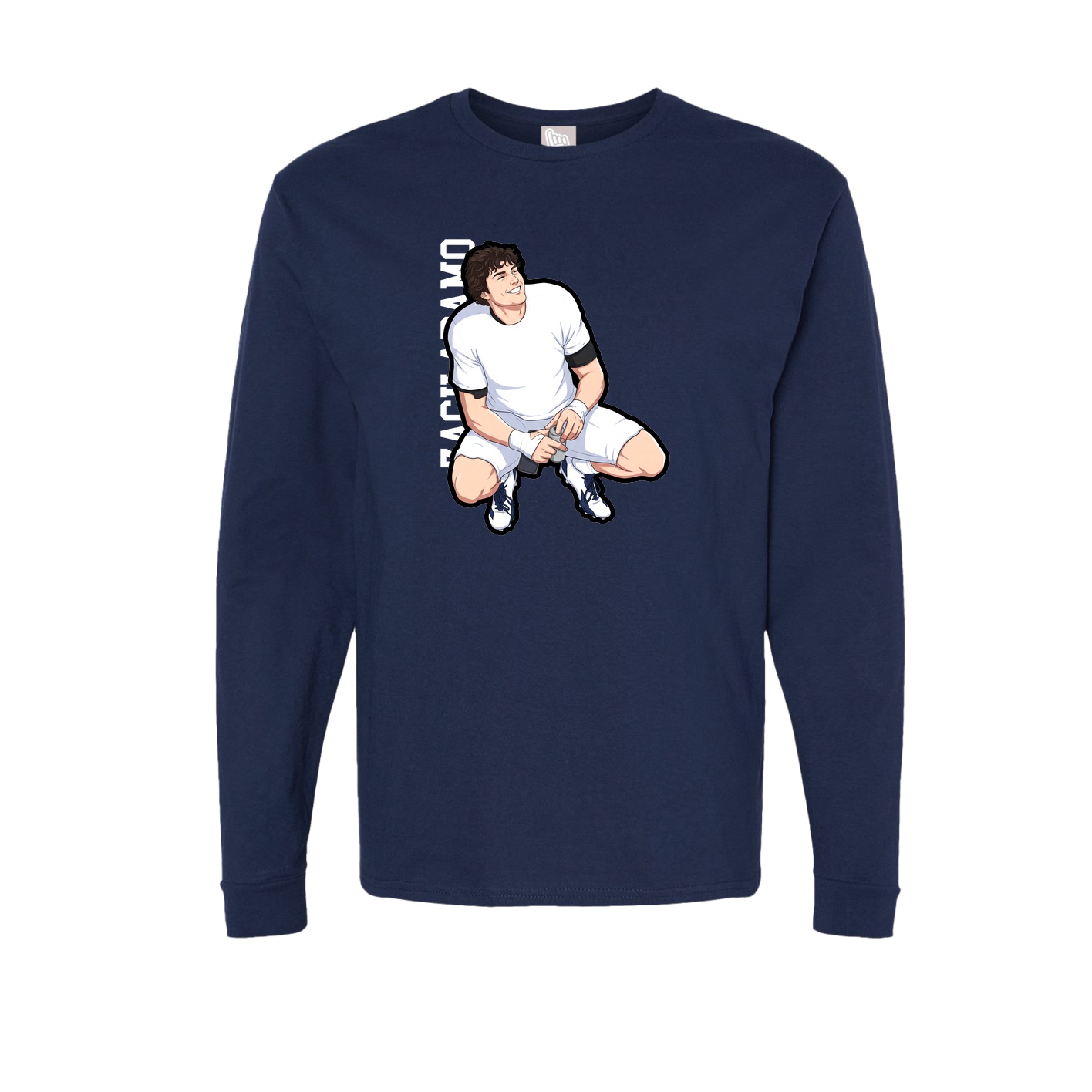 Long Sleeve Tee — Name Vertical in Navy