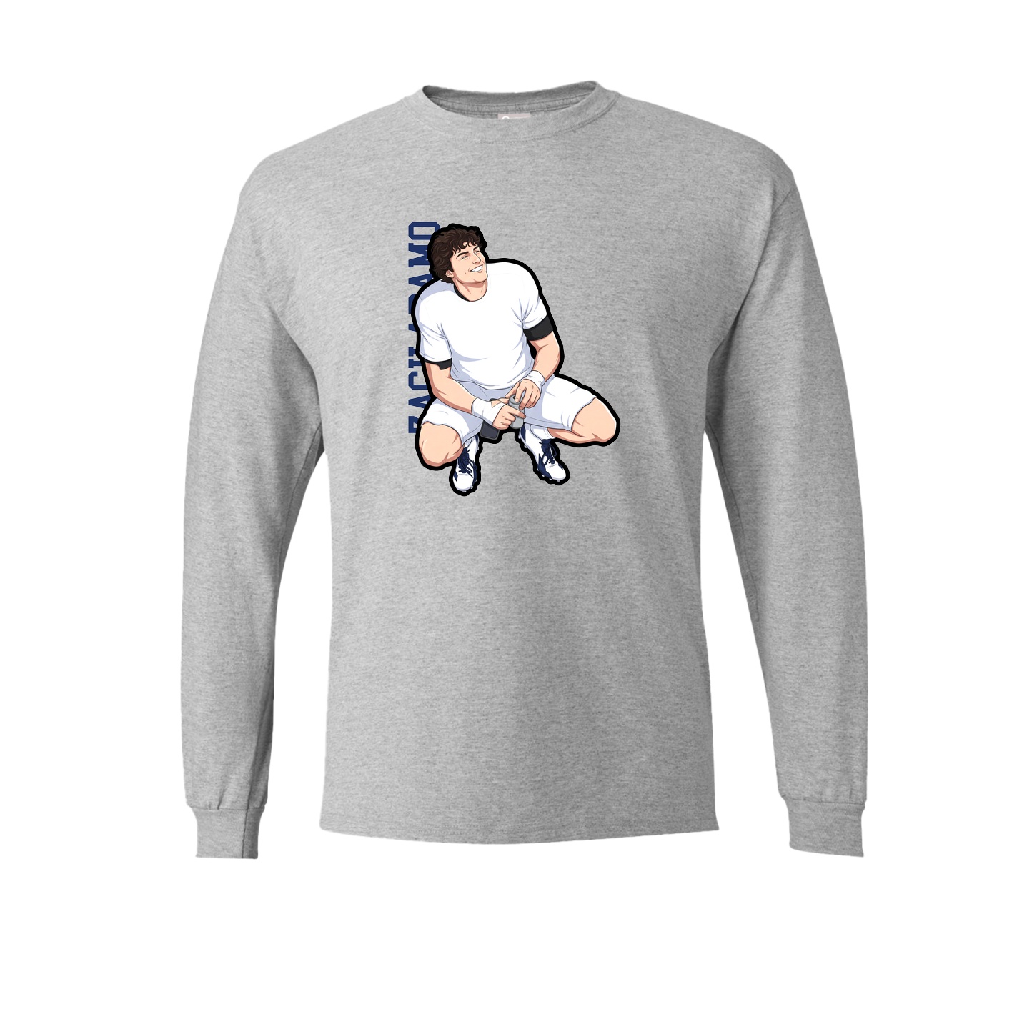 Long Sleeve Tee — Name Vertical in Grey