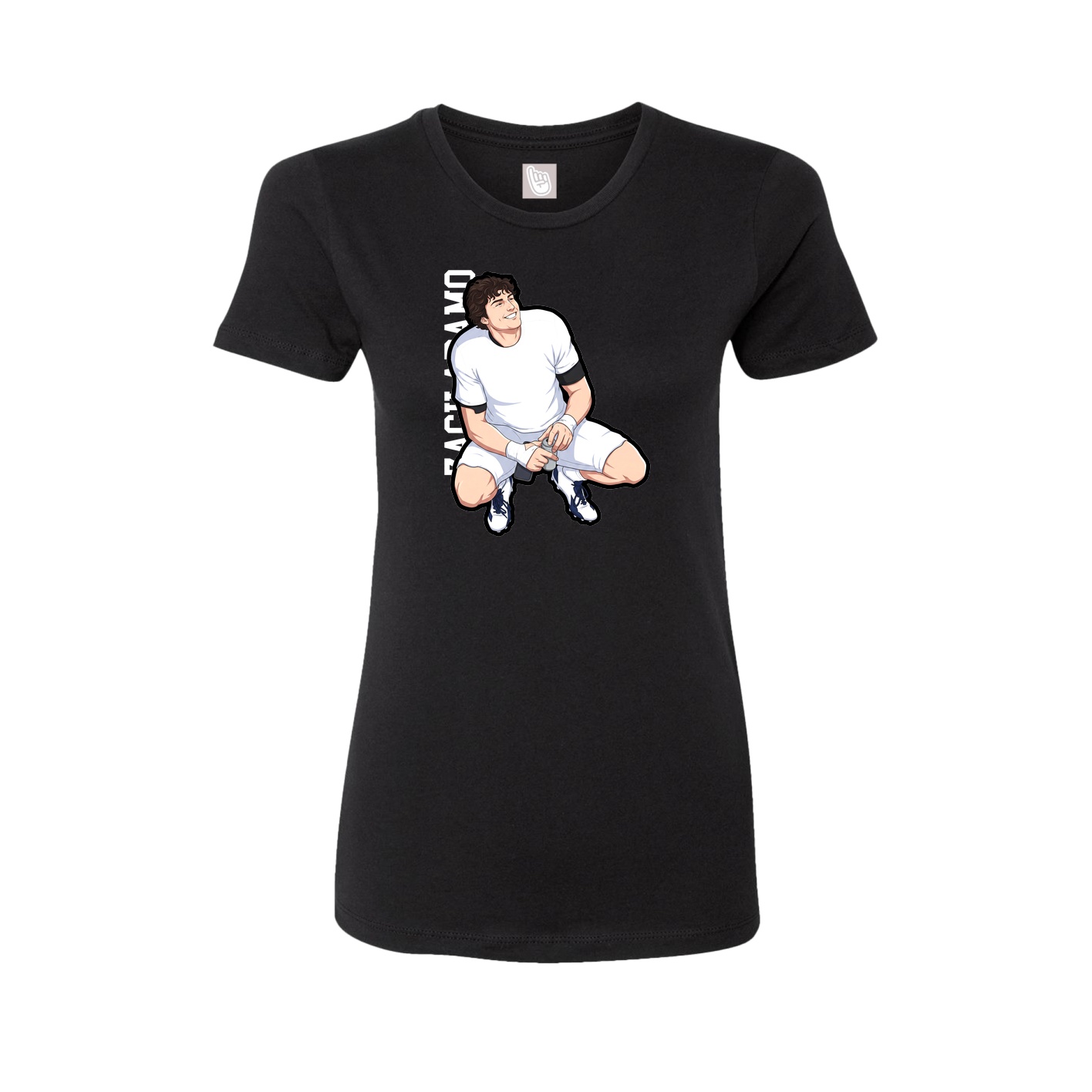 Womens Tee — Name Vertical in Black