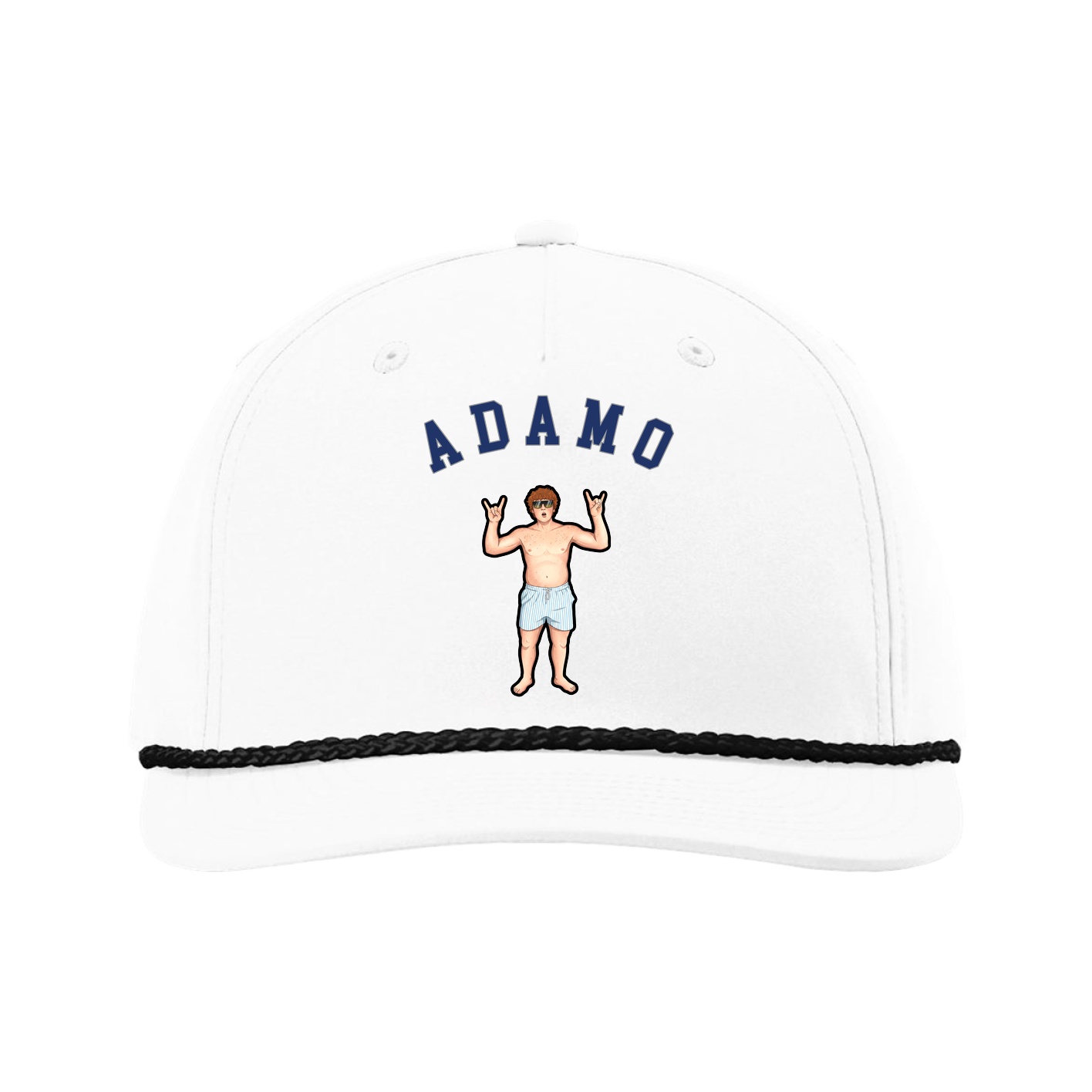Five-Panel Classic Rope Cap — Shirsey Arch in White