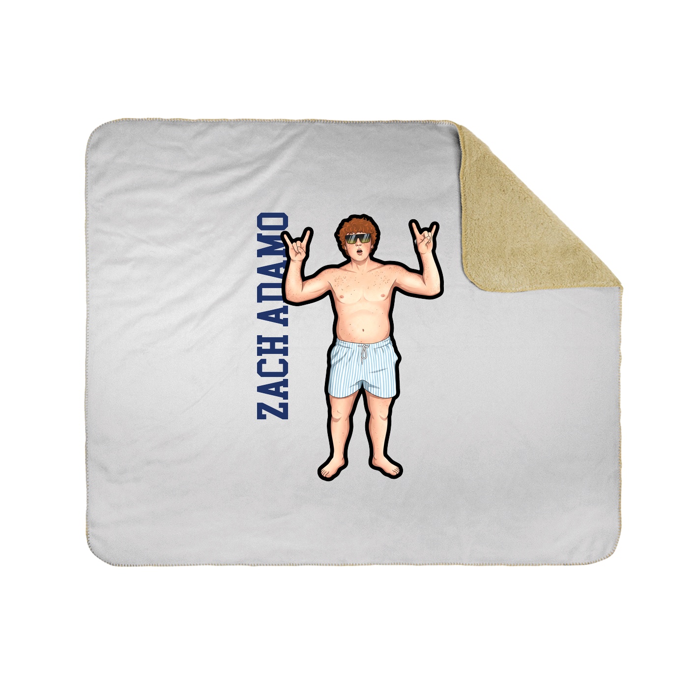 Throw Blanket — Name Vertical in White