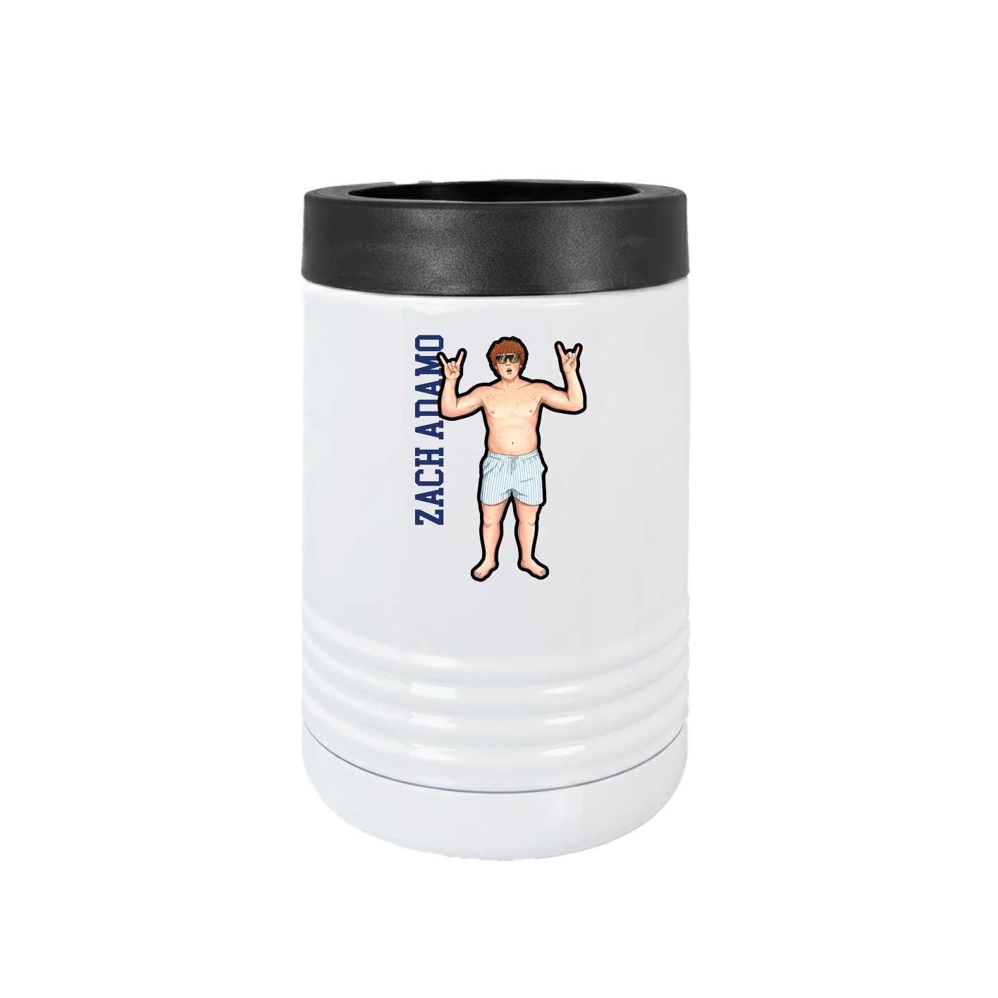 Beverage Holder — Name Vertical in White