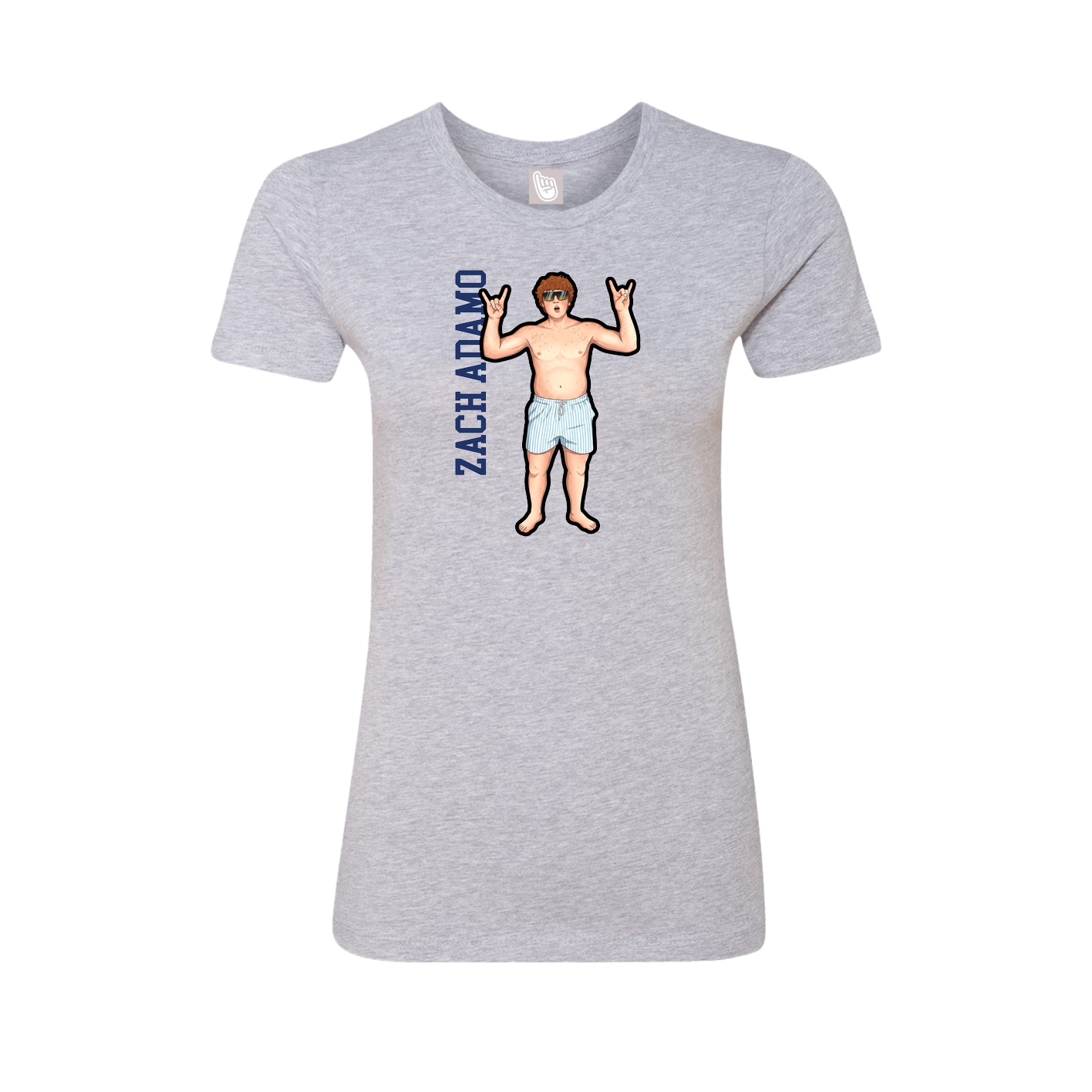 Womens Tee — Name Vertical in Grey