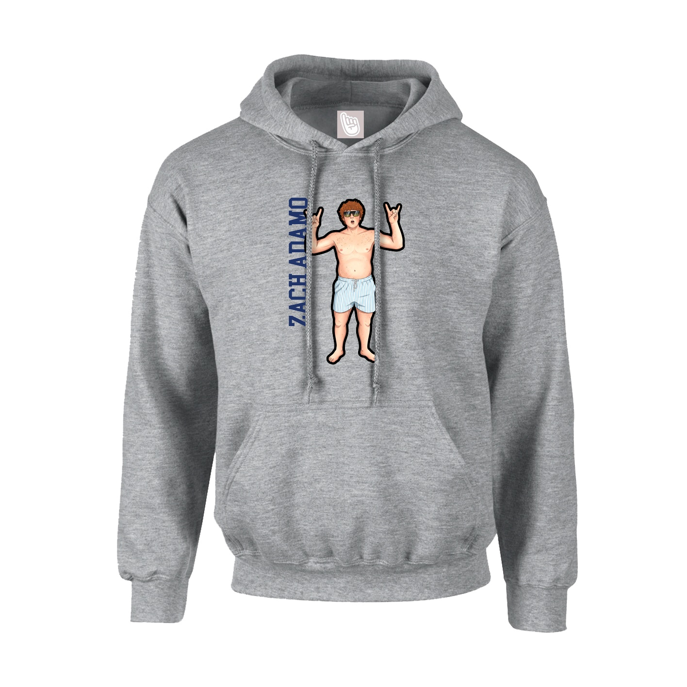 Youth Hoodie — Name Vertical in Grey