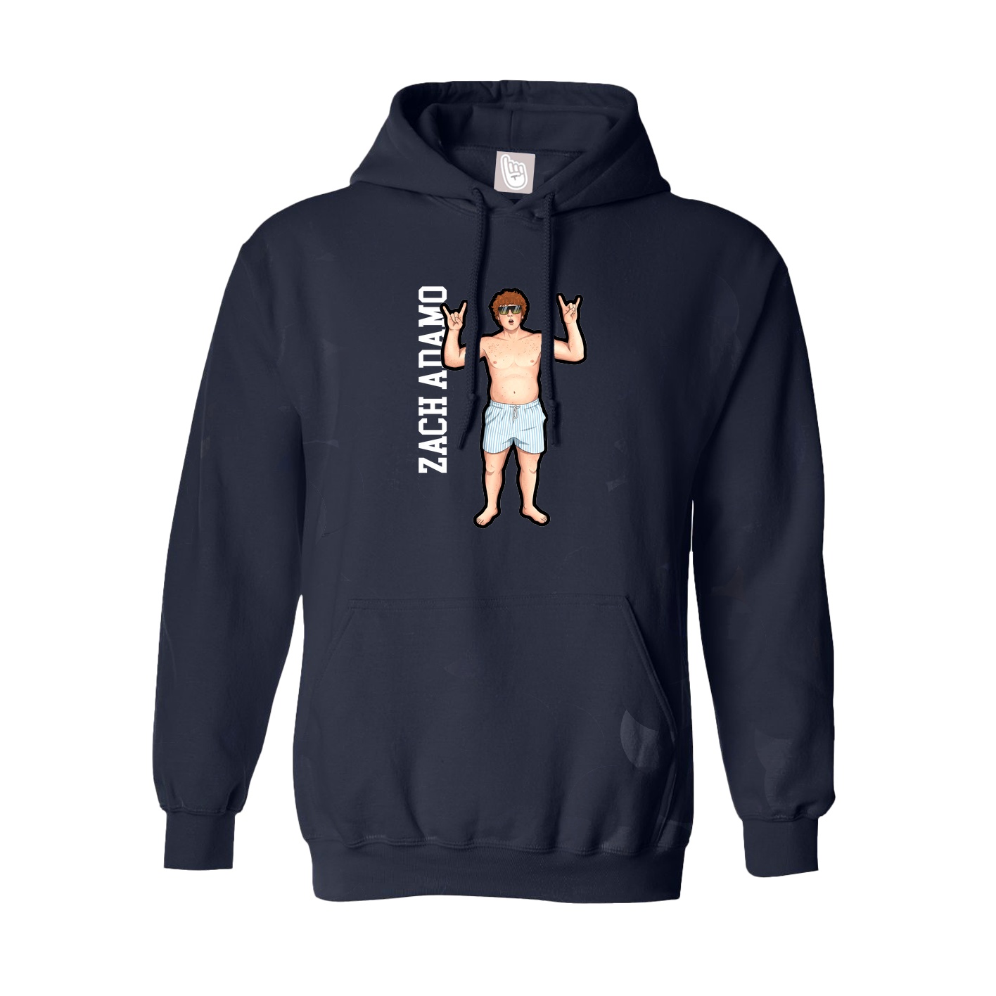 Youth Hoodie — Name Vertical in Navy