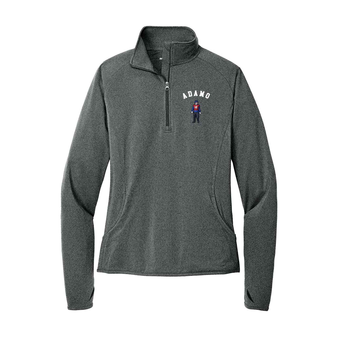 Women's Q-Zip Pullover — Shirsey Arch in Grey