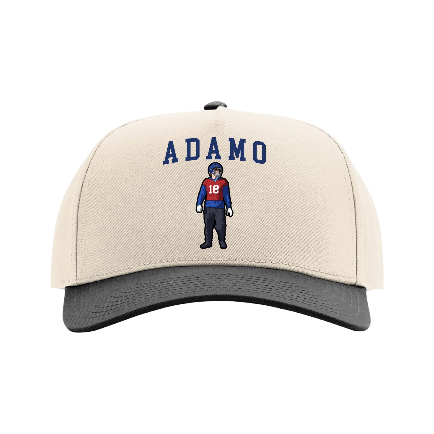 Full Fabric Five-Panel Champ Cap — Shirsey in Cream/Black